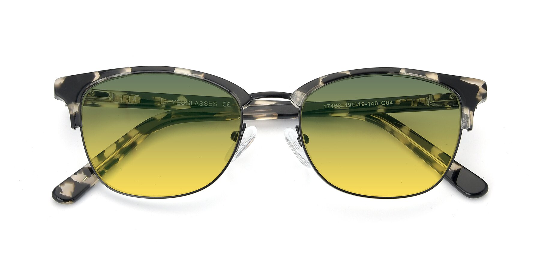 Folded Front of 17463 in Black-Tortoise with Green / Yellow Gradient Lenses