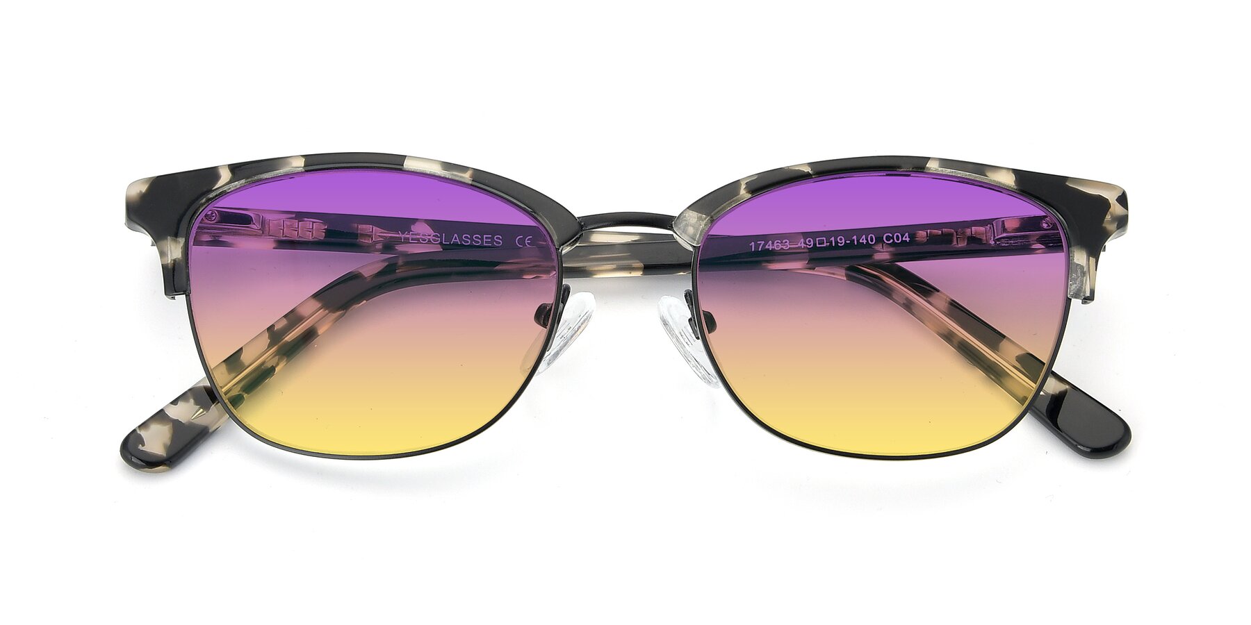 Folded Front of 17463 in Black-Tortoise with Purple / Yellow Gradient Lenses