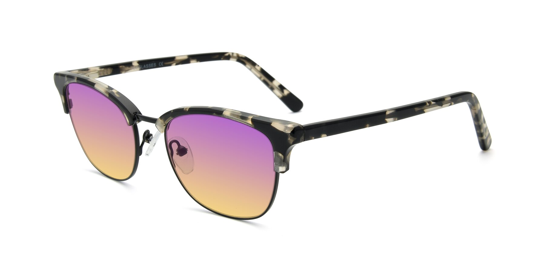 Angle of 17463 in Black-Tortoise with Purple / Yellow Gradient Lenses
