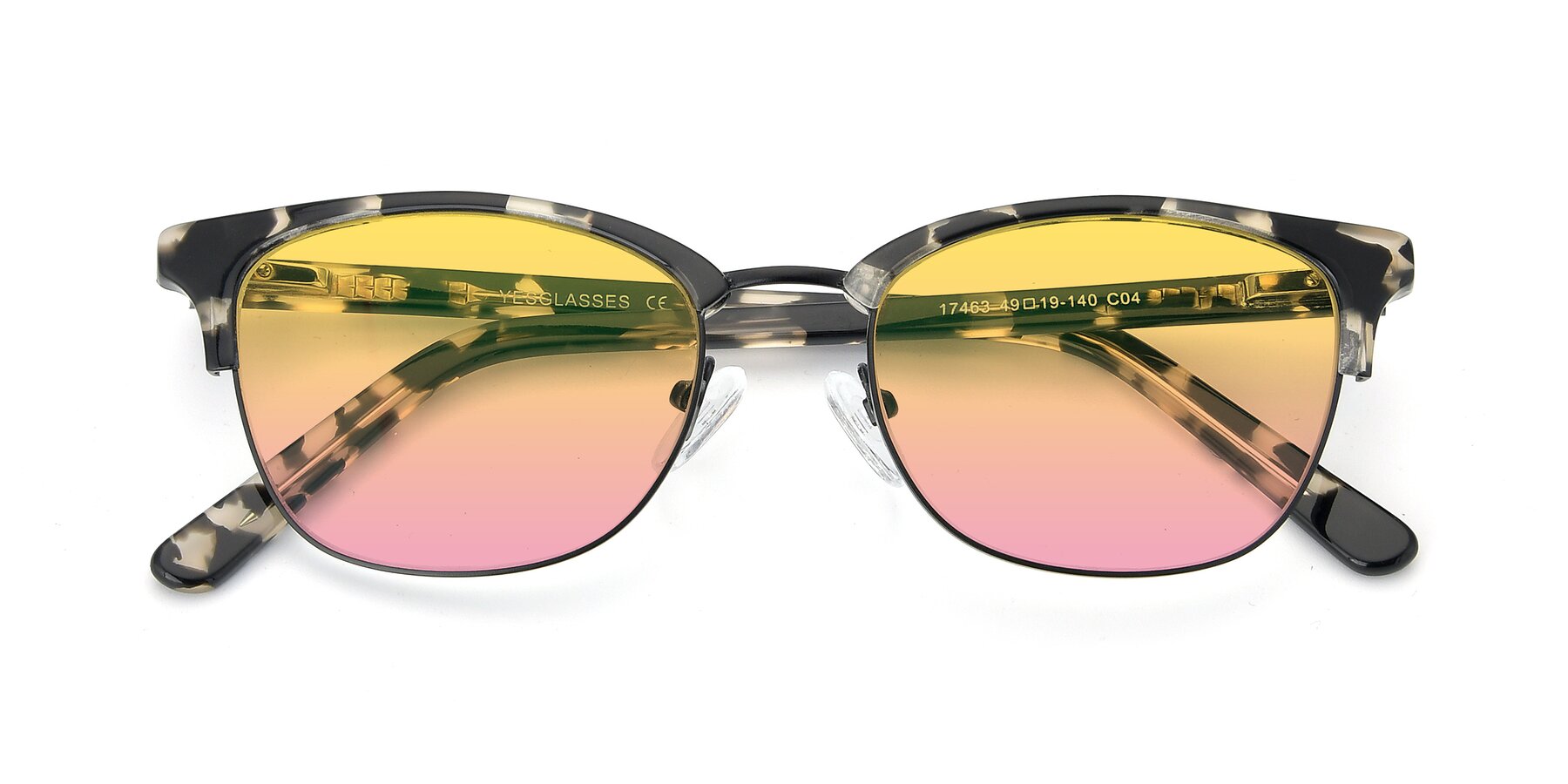 Folded Front of 17463 in Black-Tortoise with Yellow / Pink Gradient Lenses