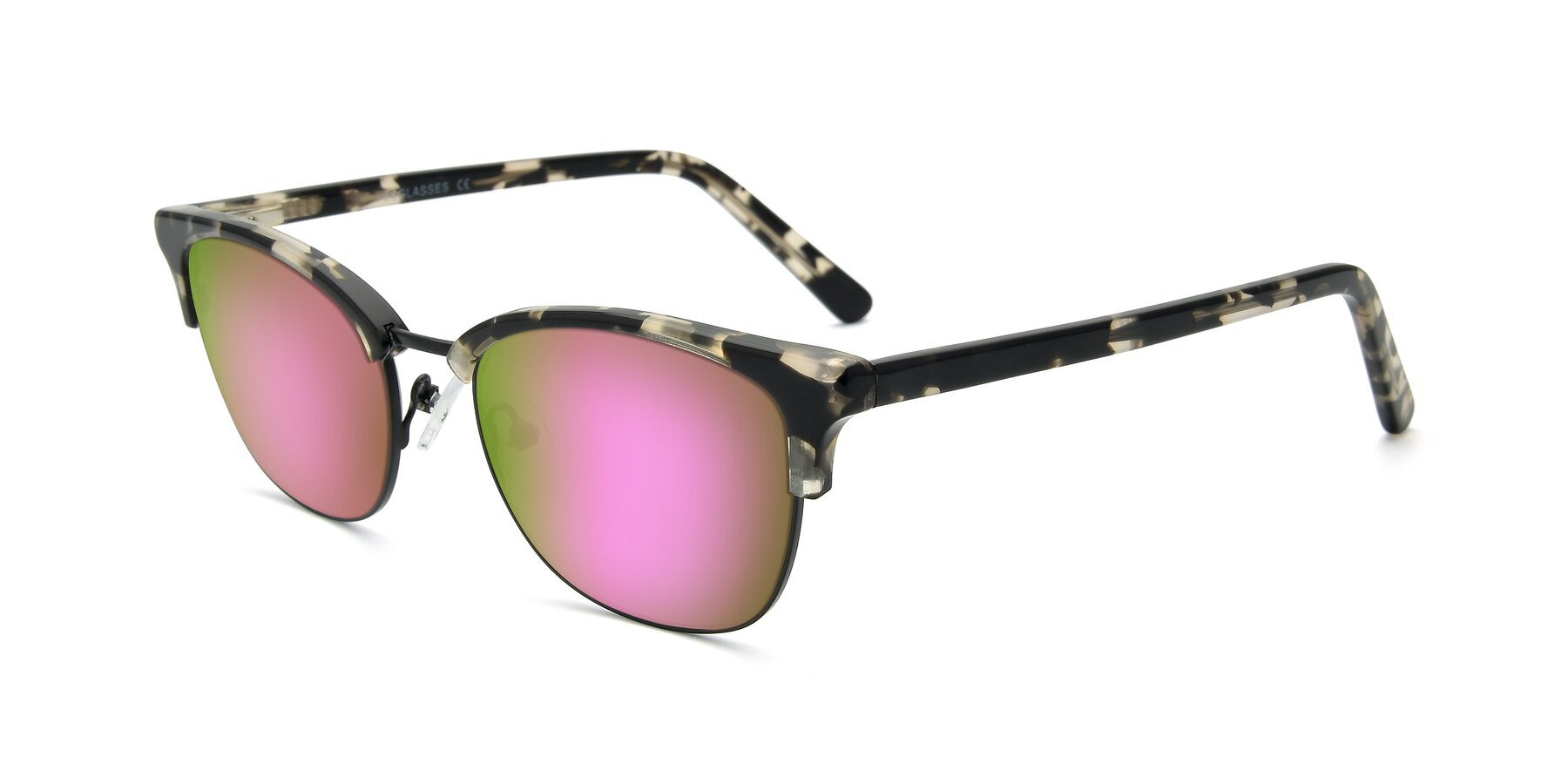 Angle of 17463 in Black-Tortoise with Pink Mirrored Lenses