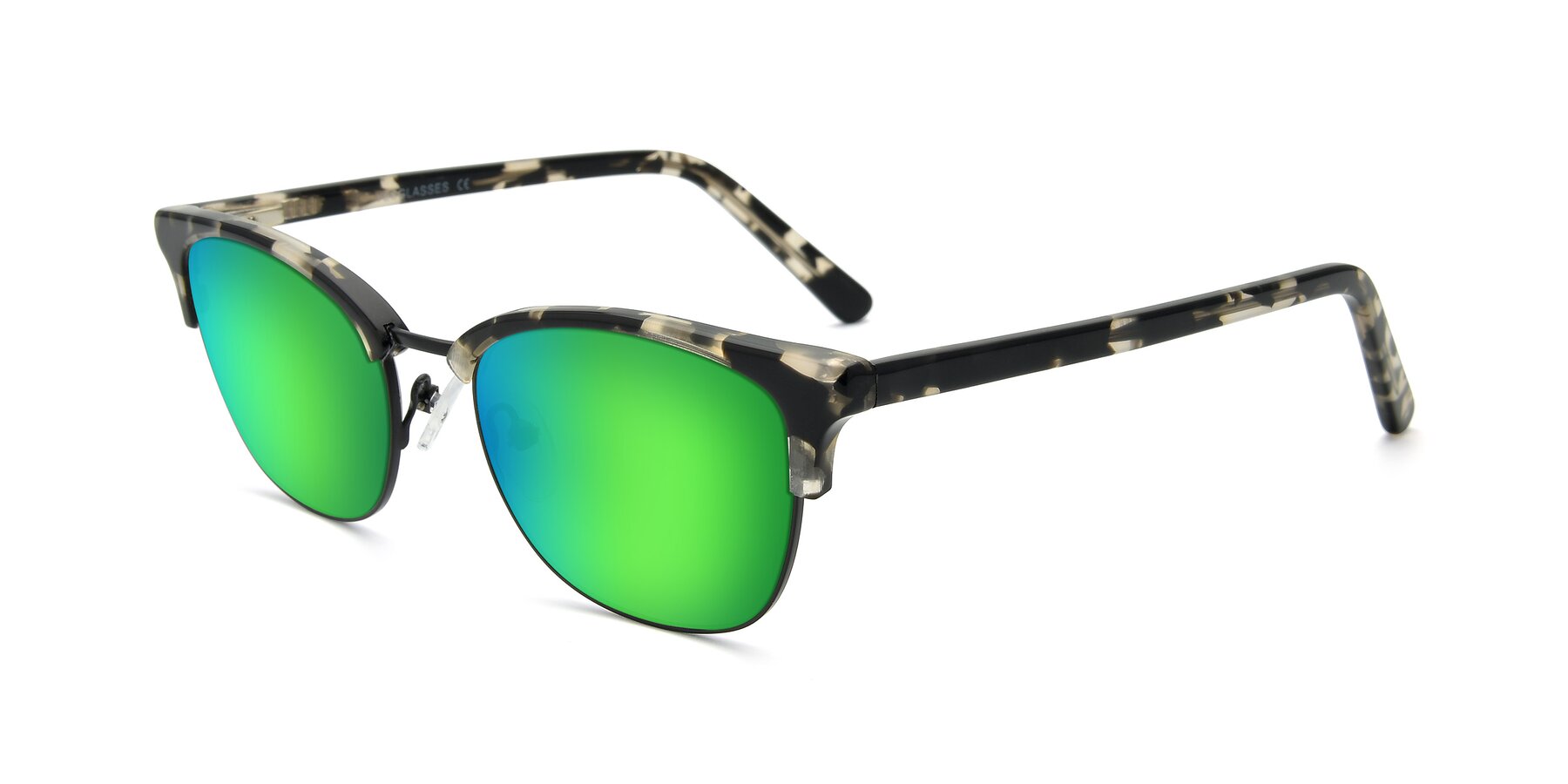 Angle of 17463 in Black-Tortoise with Green Mirrored Lenses