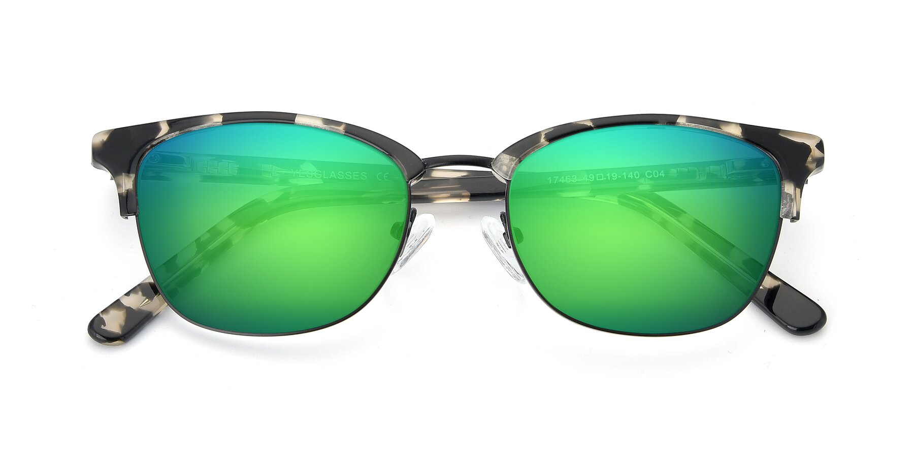 View of 17463 in Black-Tortoise with Green Mirrored Lenses