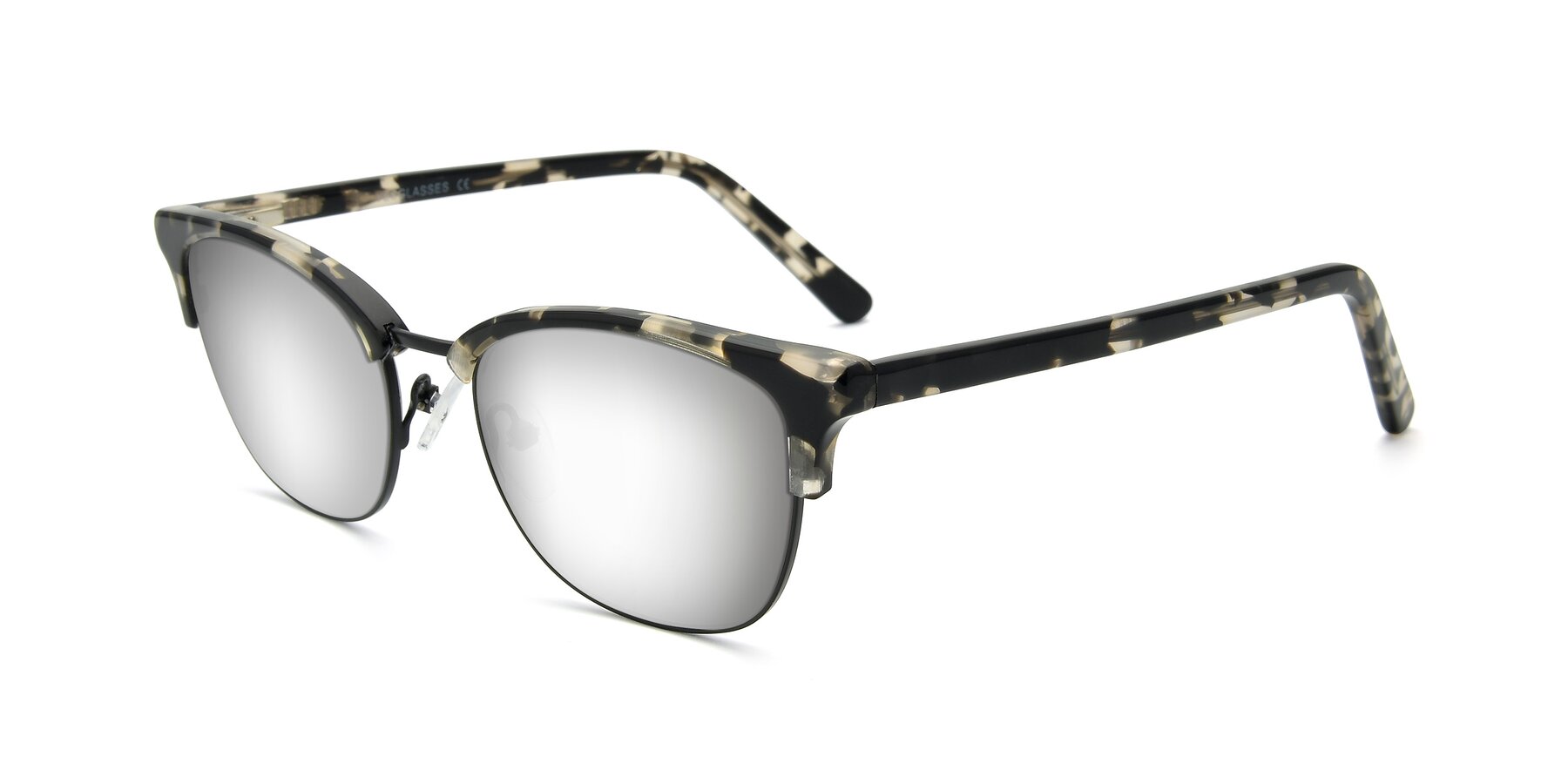 Angle of 17463 in Black-Tortoise with Silver Mirrored Lenses