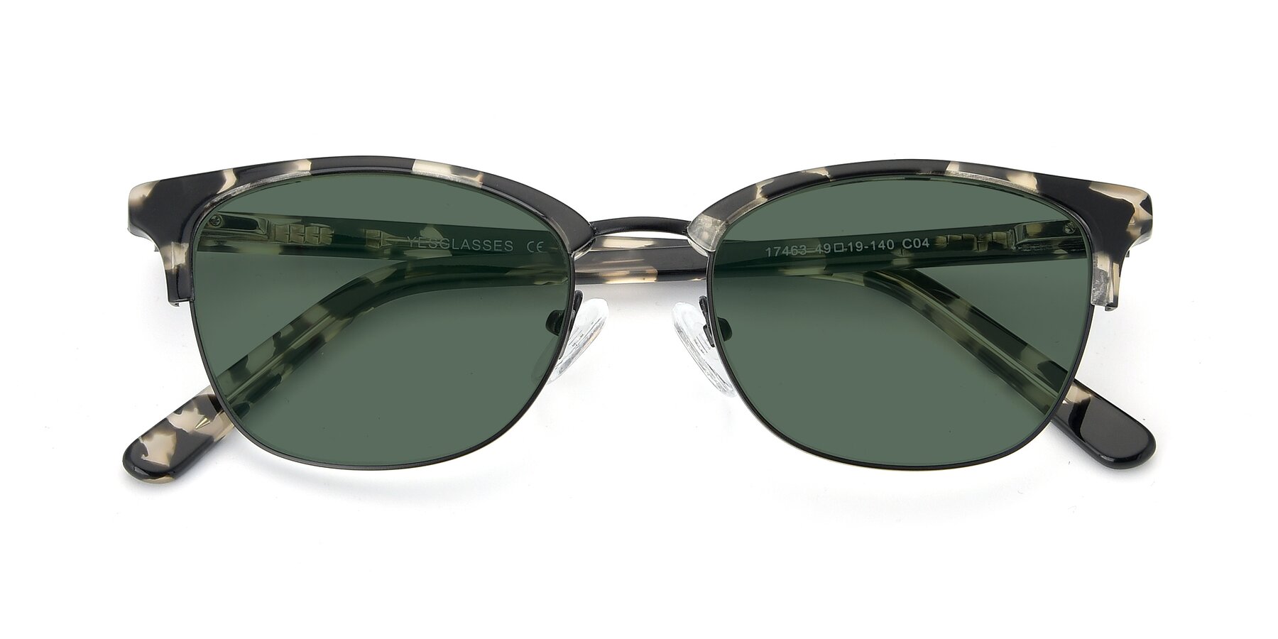Folded Front of 17463 in Black-Tortoise with Green Polarized Lenses