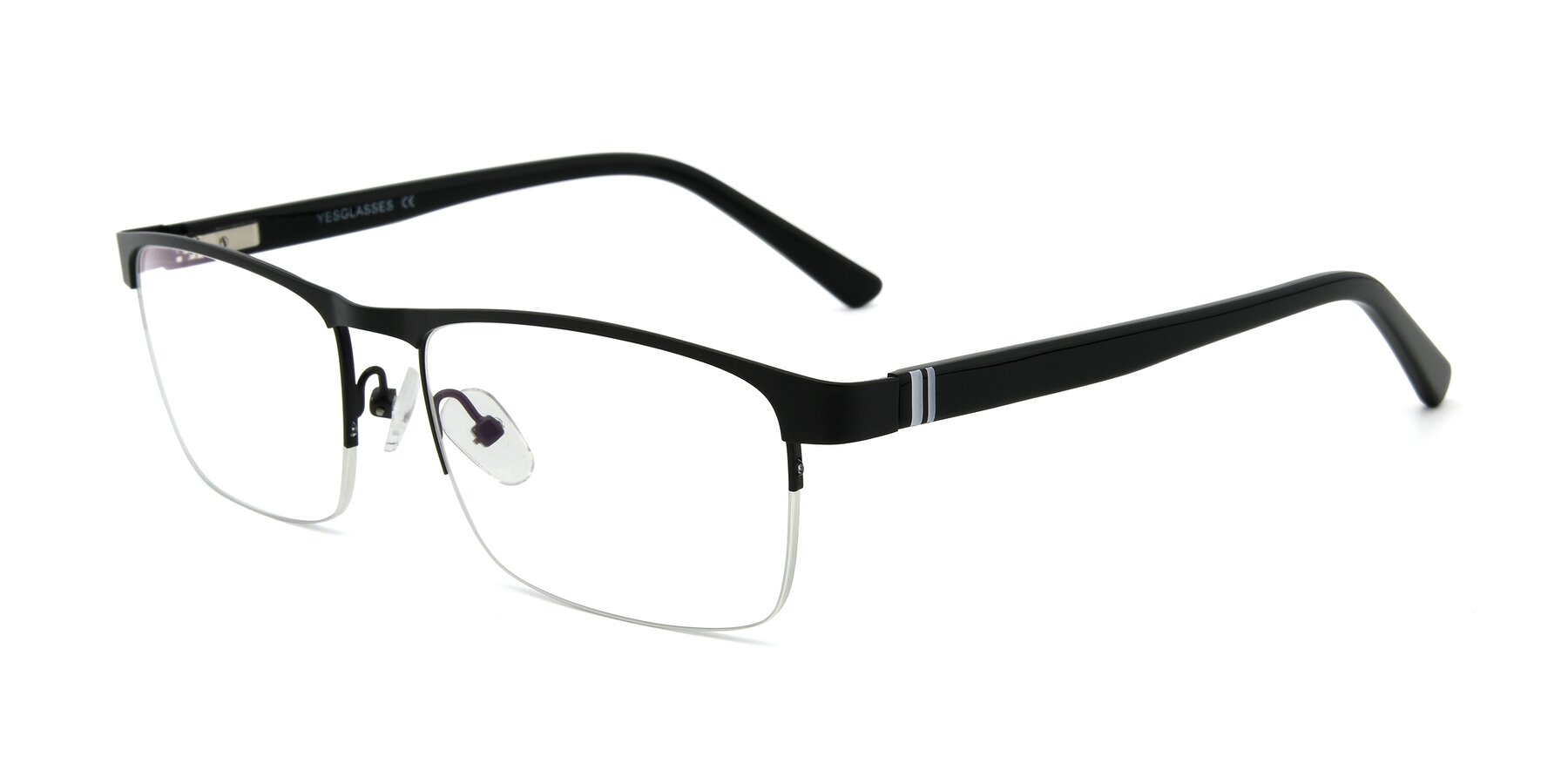 Angle of 9212 in Gunmetal with Clear Eyeglass Lenses