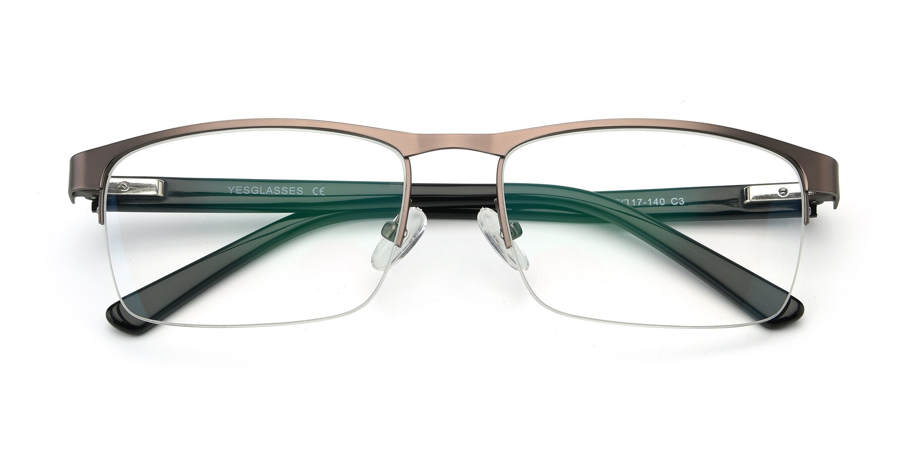 Folded Front of 9212 in Gray with Clear Reading Eyeglass Lenses