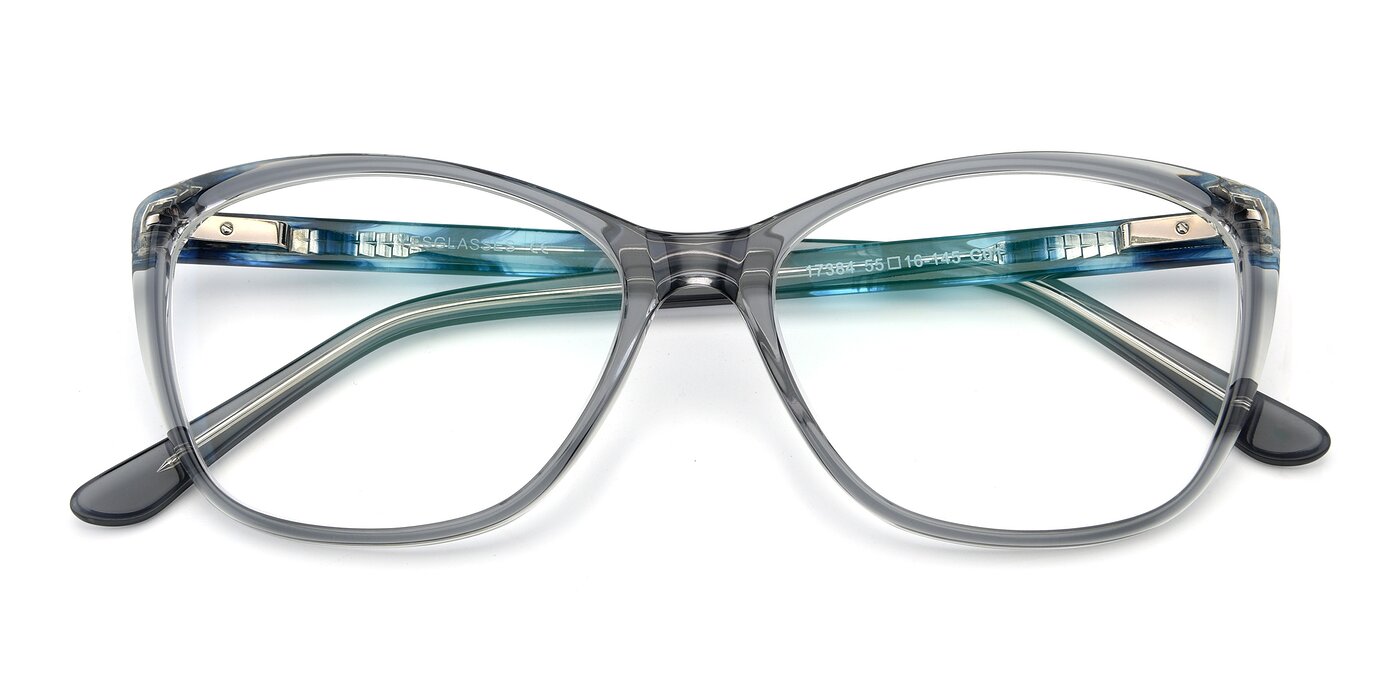 17384 - Transparent Grey Blue Light Glasses