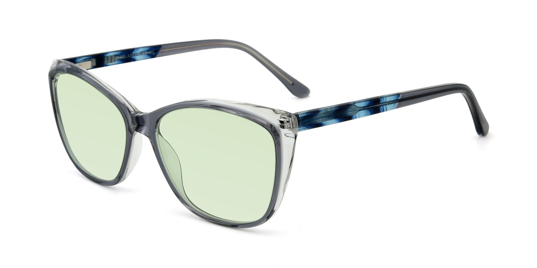 Angle of 17384 in Transparent Grey with Light Green Tinted Lenses