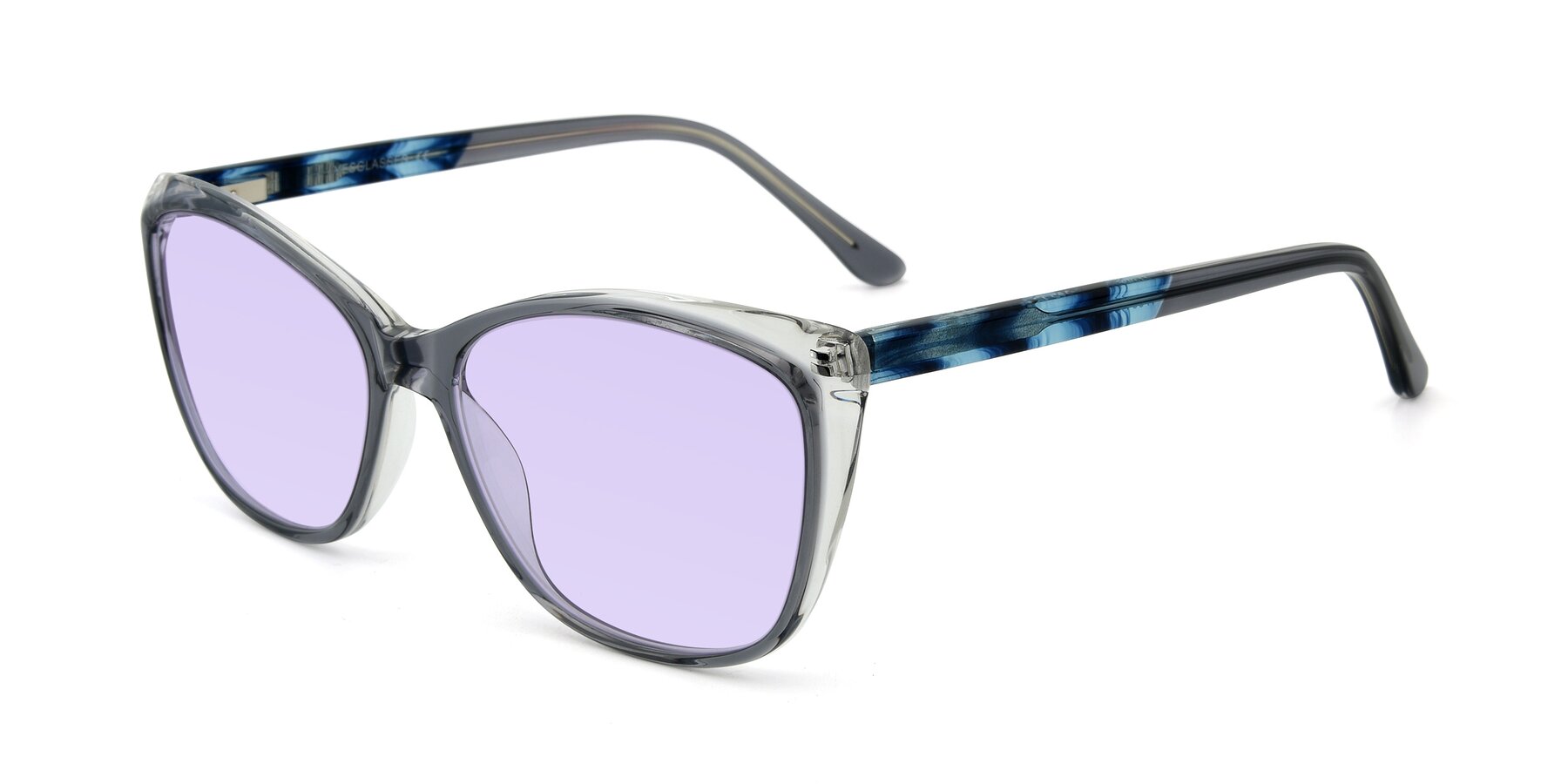 Angle of 17384 in Transparent Grey with Light Purple Tinted Lenses