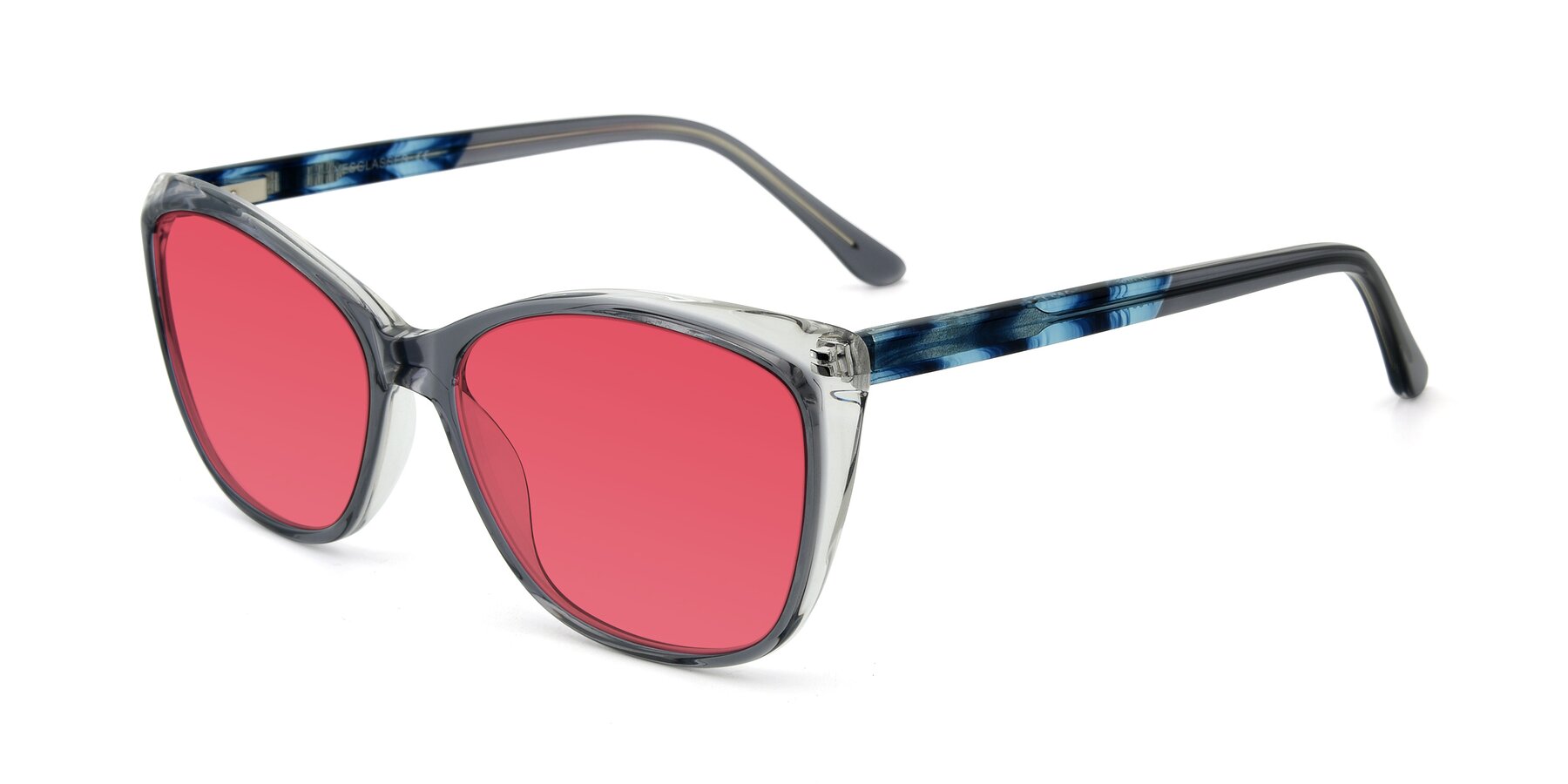 Angle of 17384 in Transparent Grey with Red Tinted Lenses