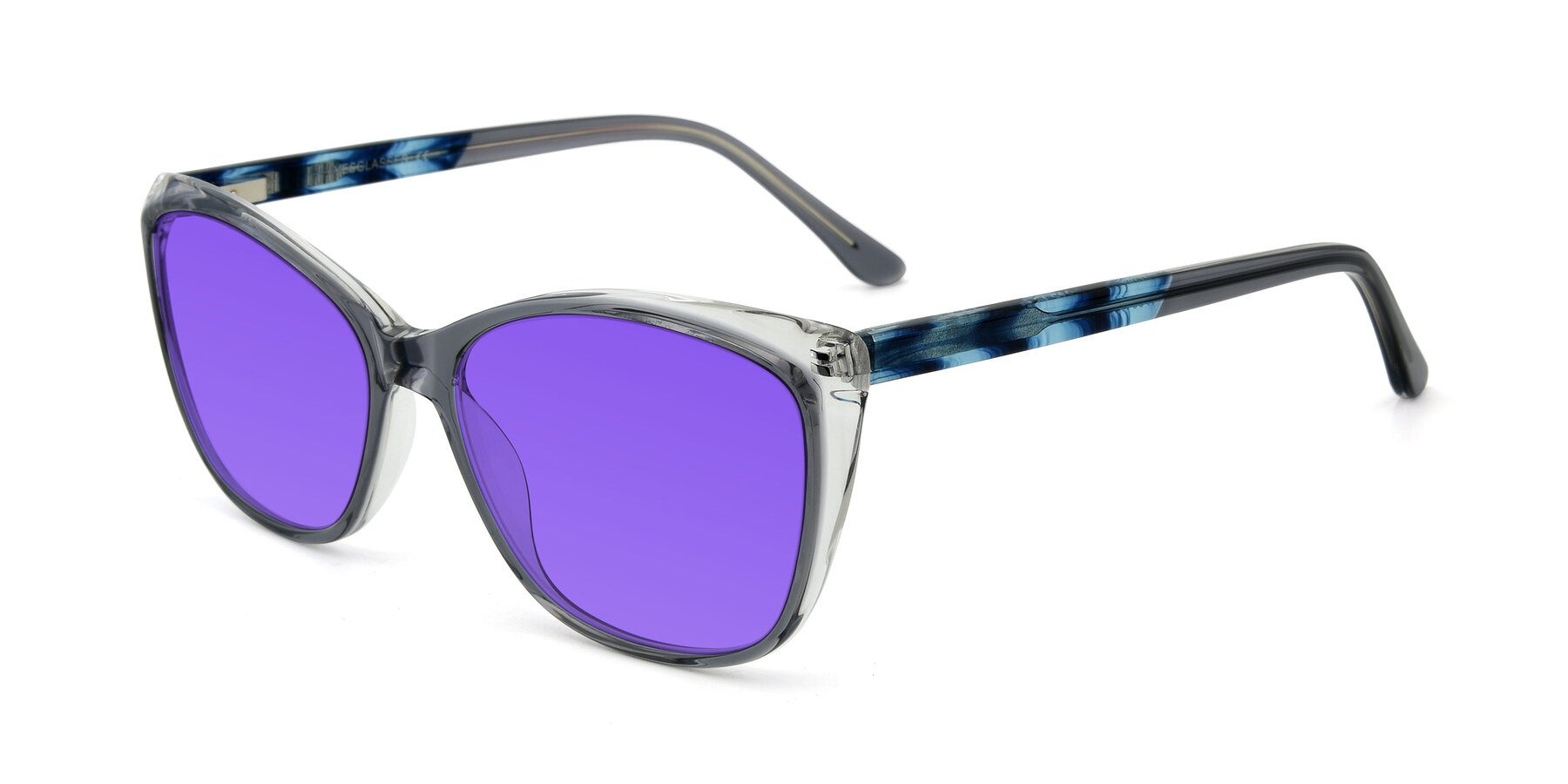 Angle of 17384 in Transparent Grey with Purple Tinted Lenses