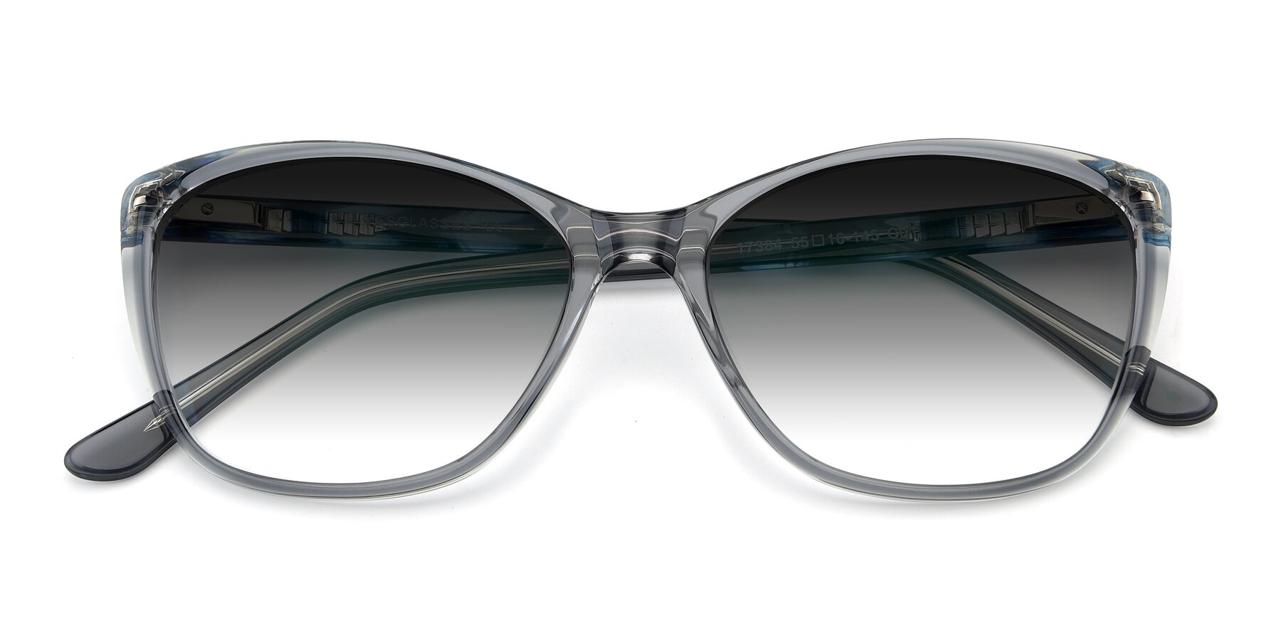 Folded Front of 17384 in Transparent Grey with Gray Gradient Lenses