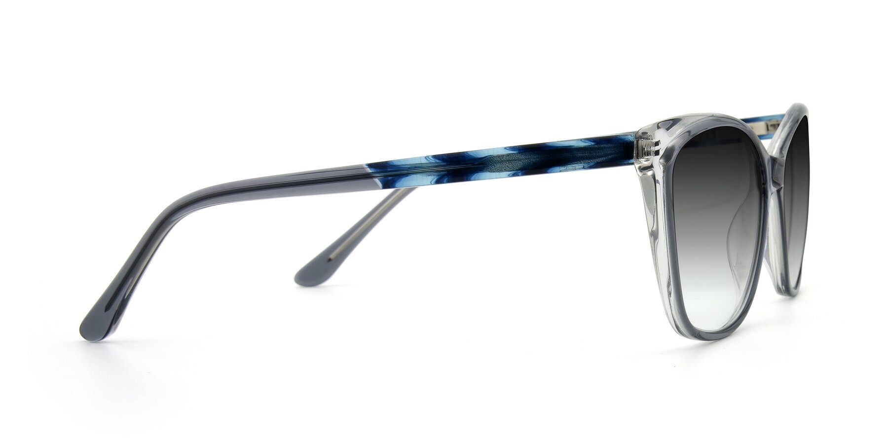 Side of 17384 in Transparent Grey with Gray Gradient Lenses
