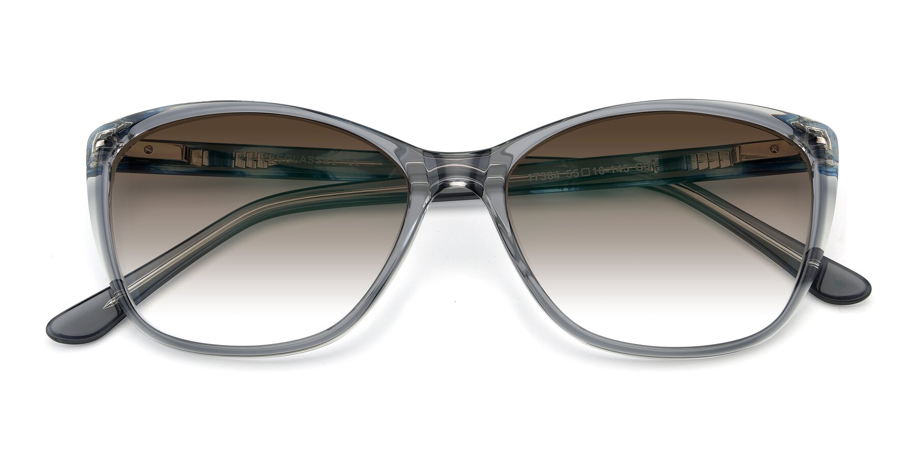 Folded Front of 17384 in Transparent Grey with Brown Gradient Lenses