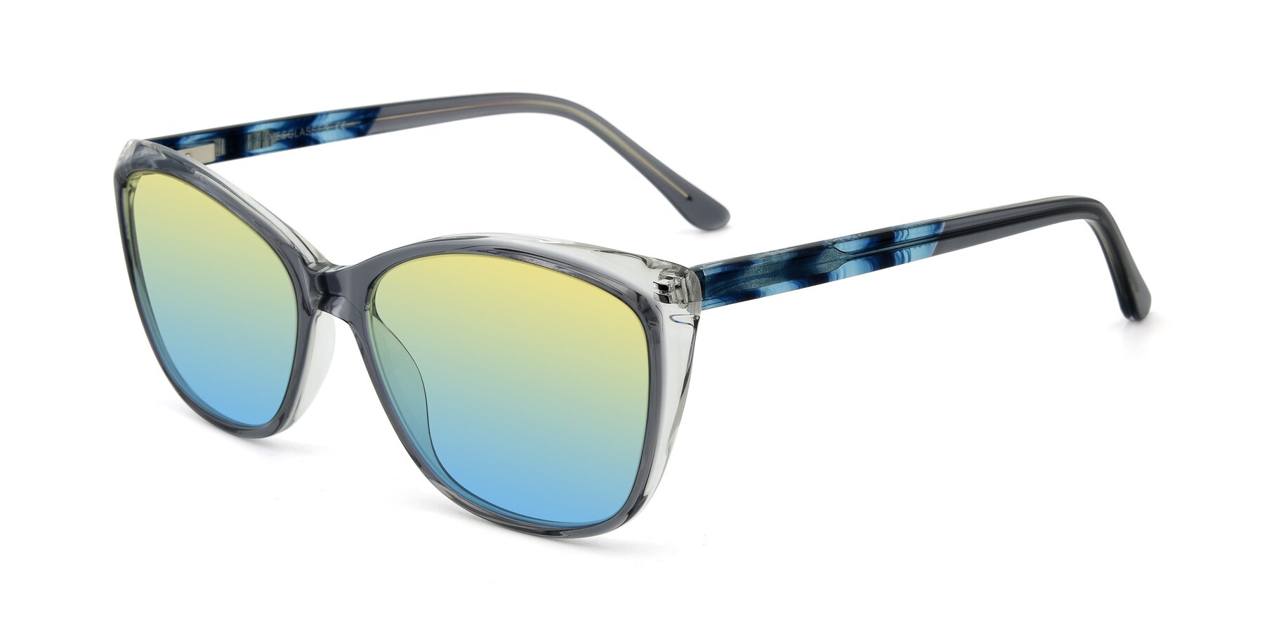 Angle of 17384 in Transparent Grey with Yellow / Blue Gradient Lenses