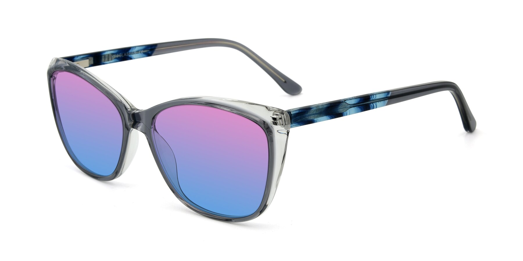 Angle of 17384 in Transparent Grey with Pink / Blue Gradient Lenses