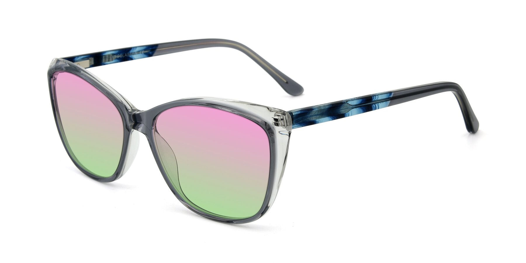 Angle of 17384 in Transparent Grey with Pink / Green Gradient Lenses