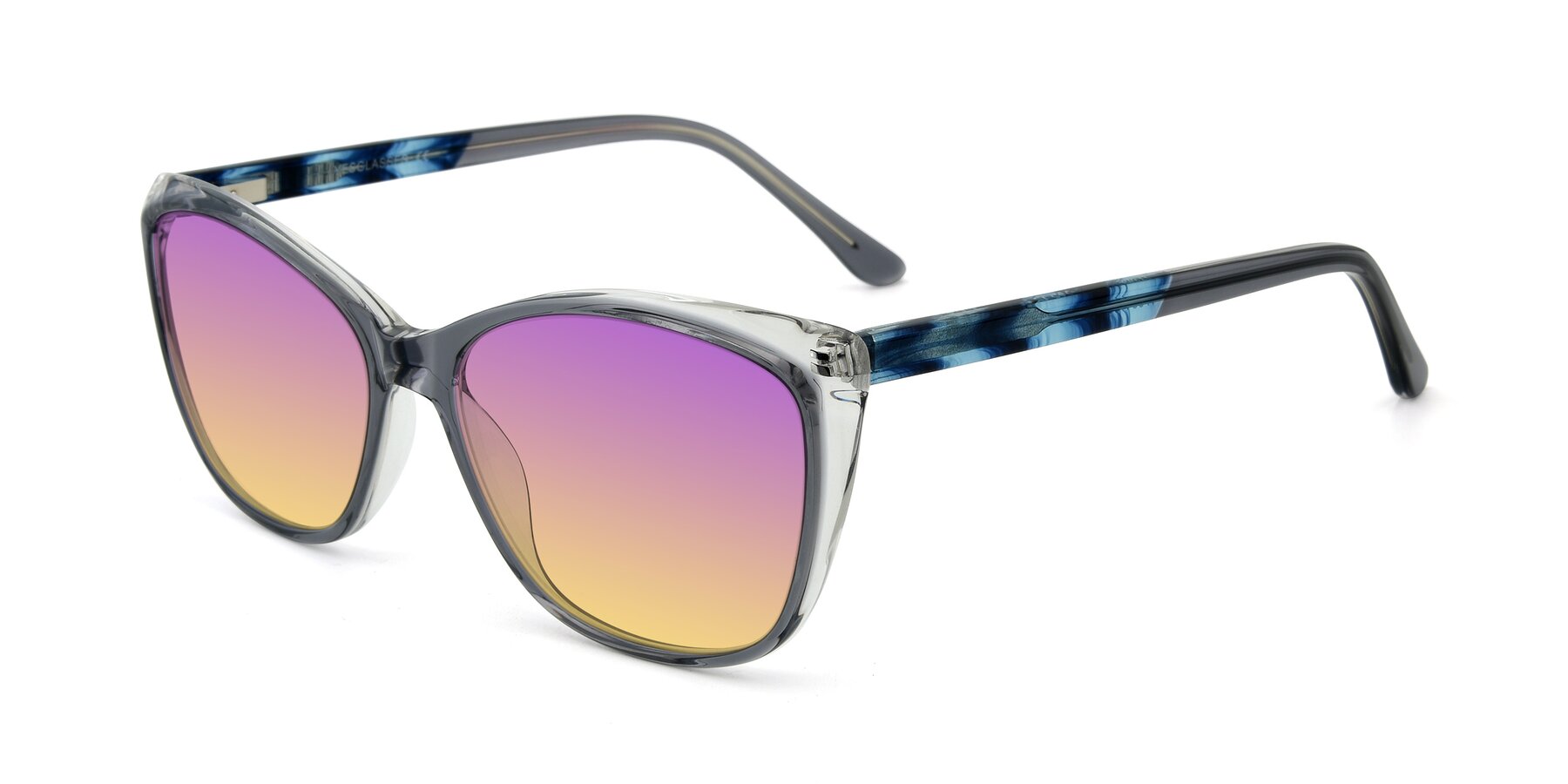 Angle of 17384 in Transparent Grey with Purple / Yellow Gradient Lenses