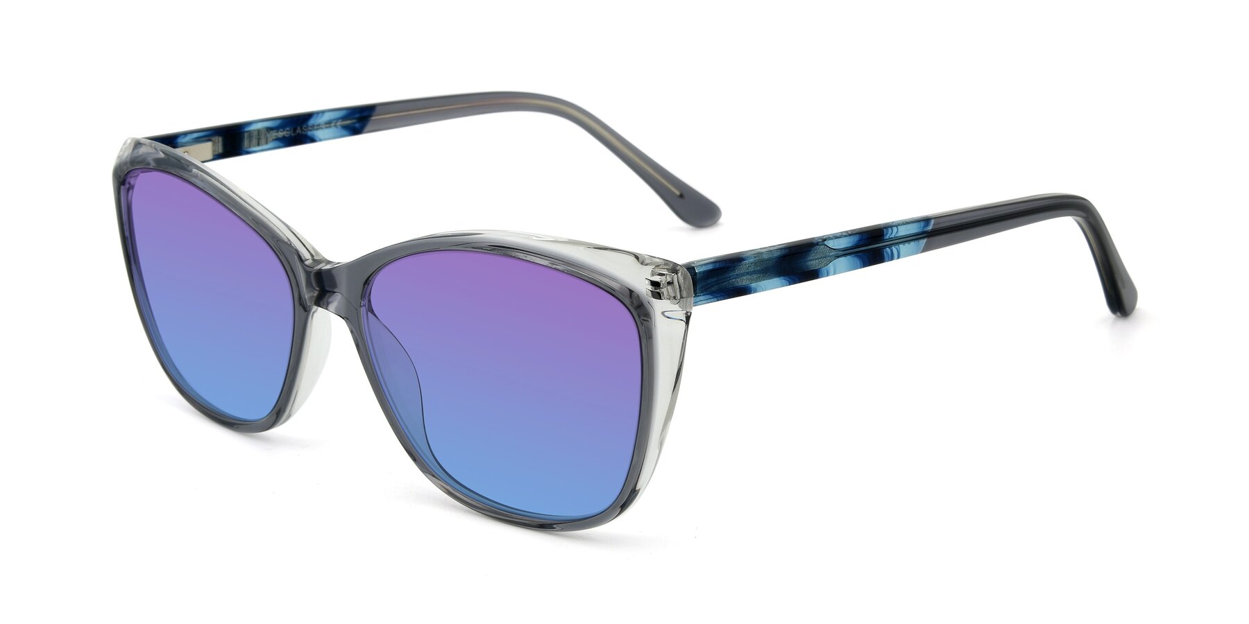 Angle of 17384 in Transparent Grey with Purple / Blue Gradient Lenses