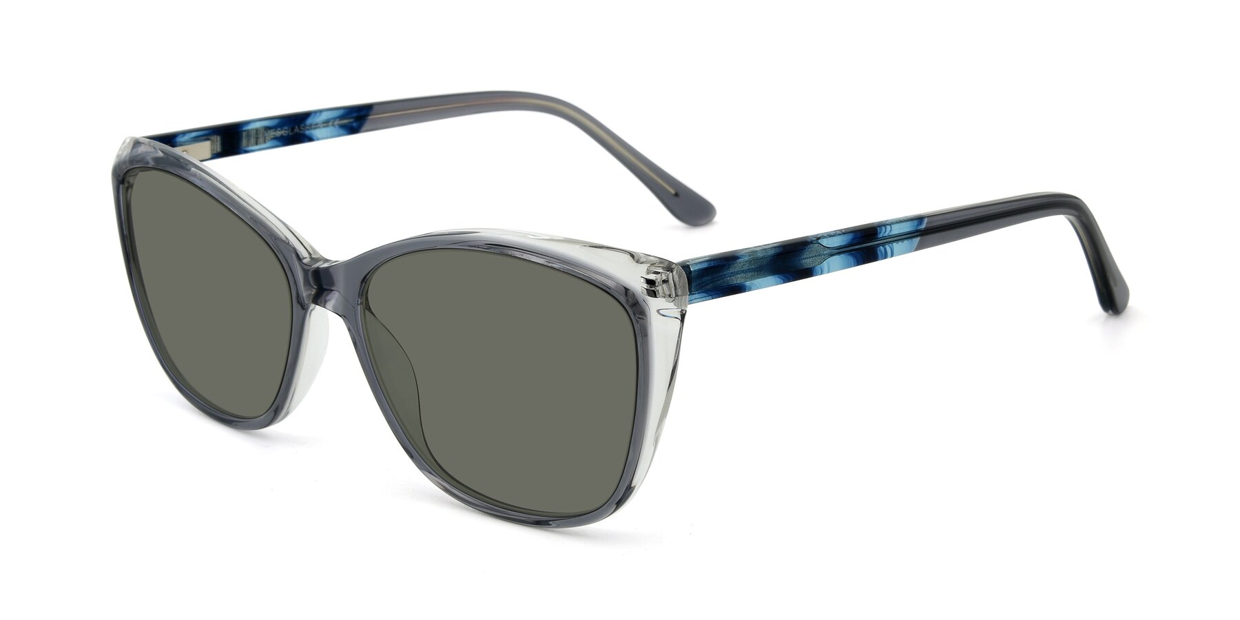 Angle of 17384 in Transparent Grey with Gray Polarized Lenses