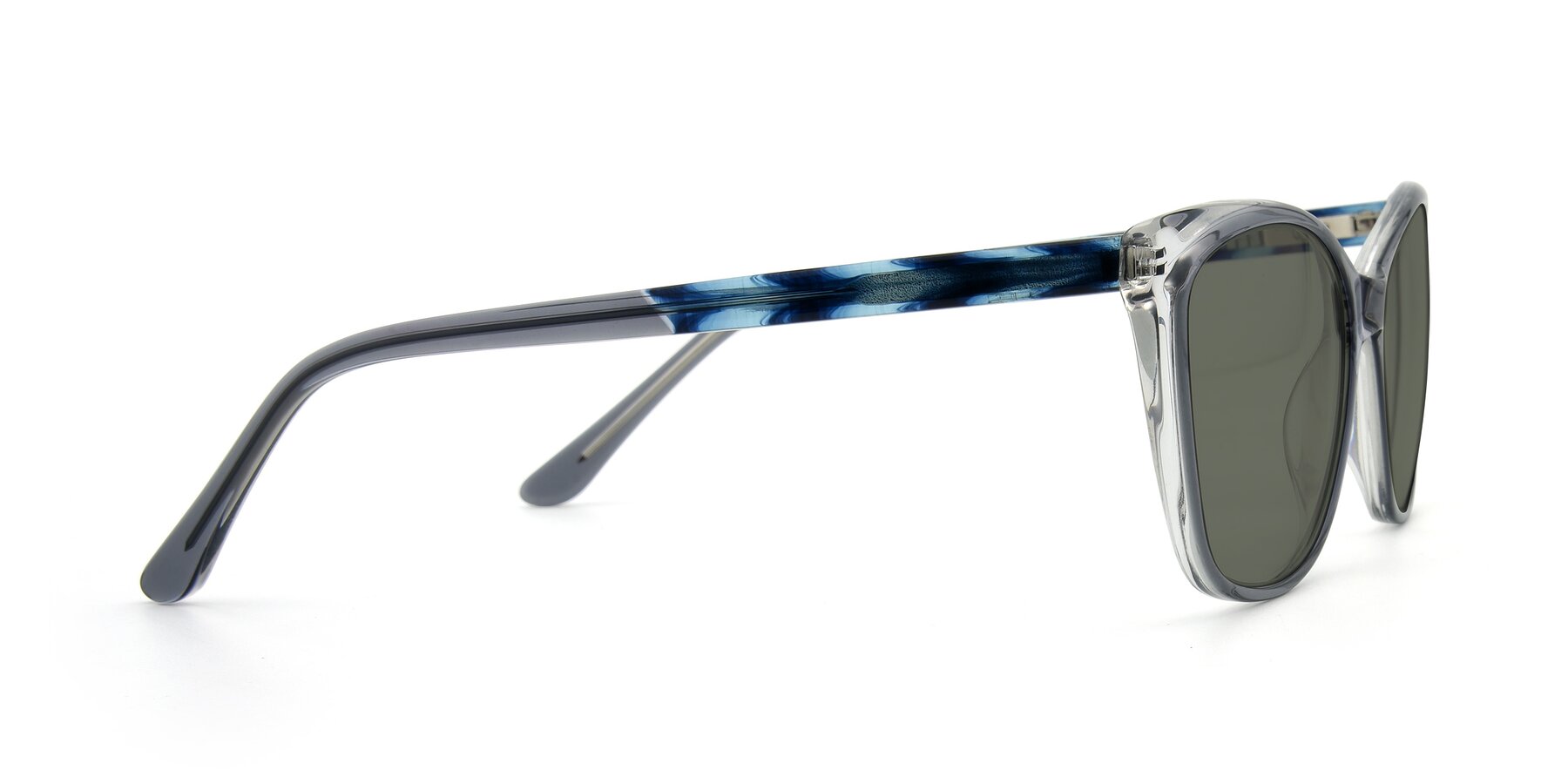 Side of 17384 in Transparent Grey with Gray Polarized Lenses