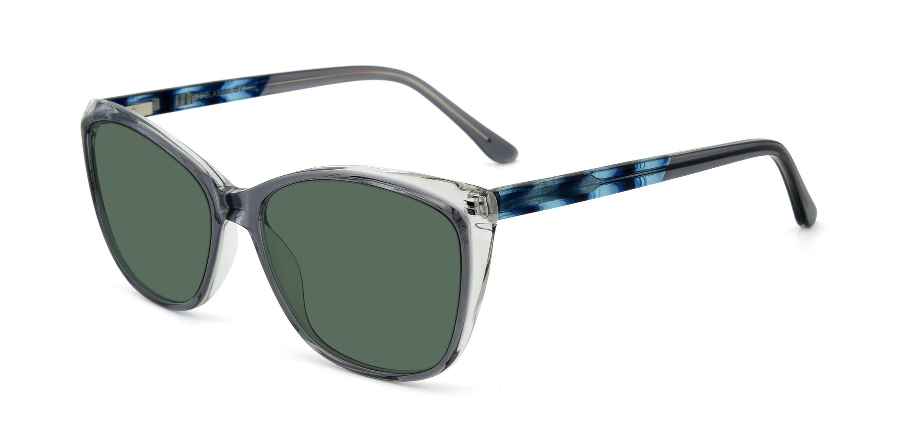 Angle of 17384 in Transparent Grey with Green Polarized Lenses