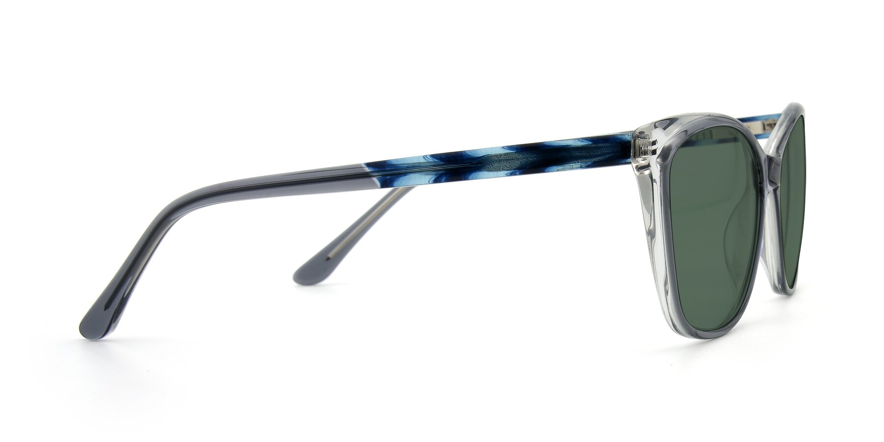Side of 17384 in Transparent Grey with Green Polarized Lenses