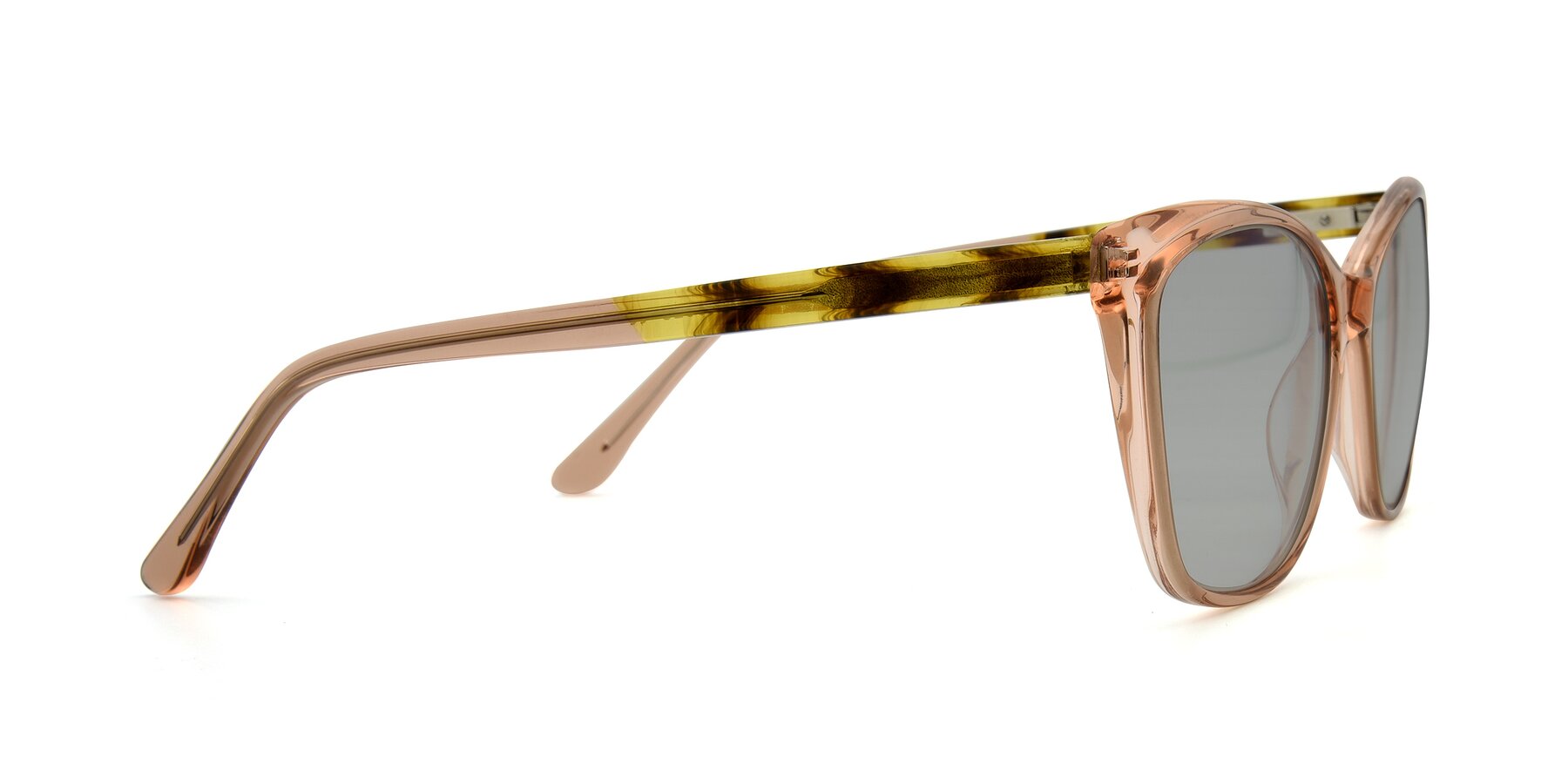 Side of 17384 in Transparent Caramel with Light Gray Tinted Lenses