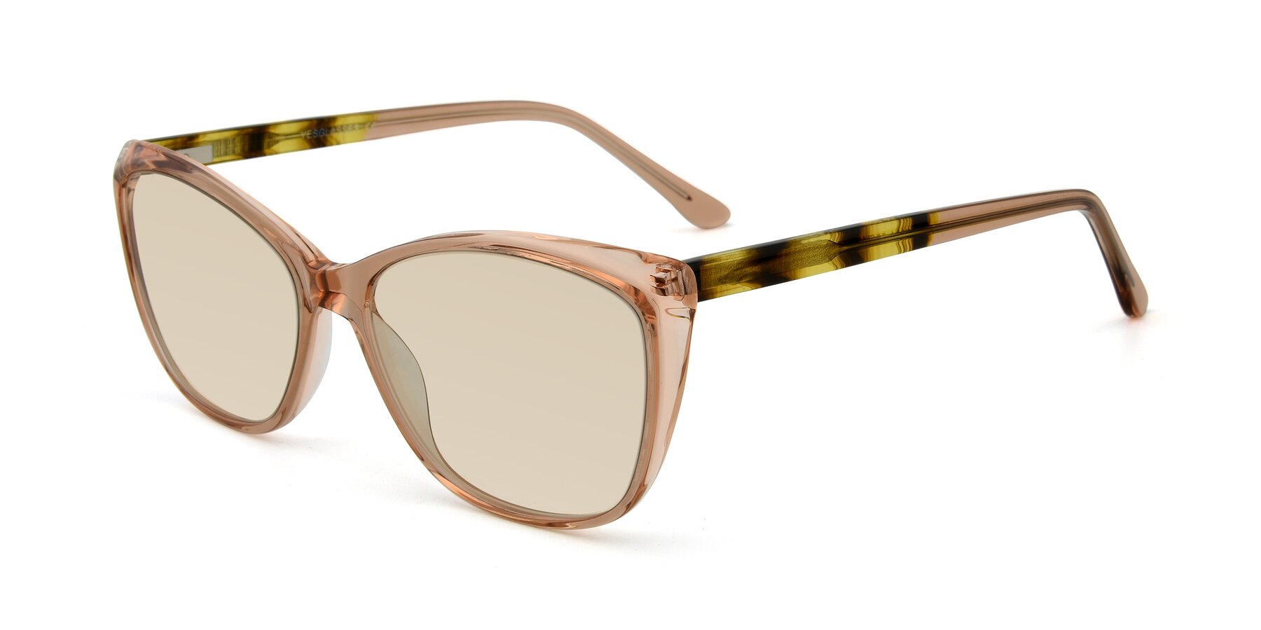 Angle of 17384 in Transparent Caramel with Light Brown Tinted Lenses