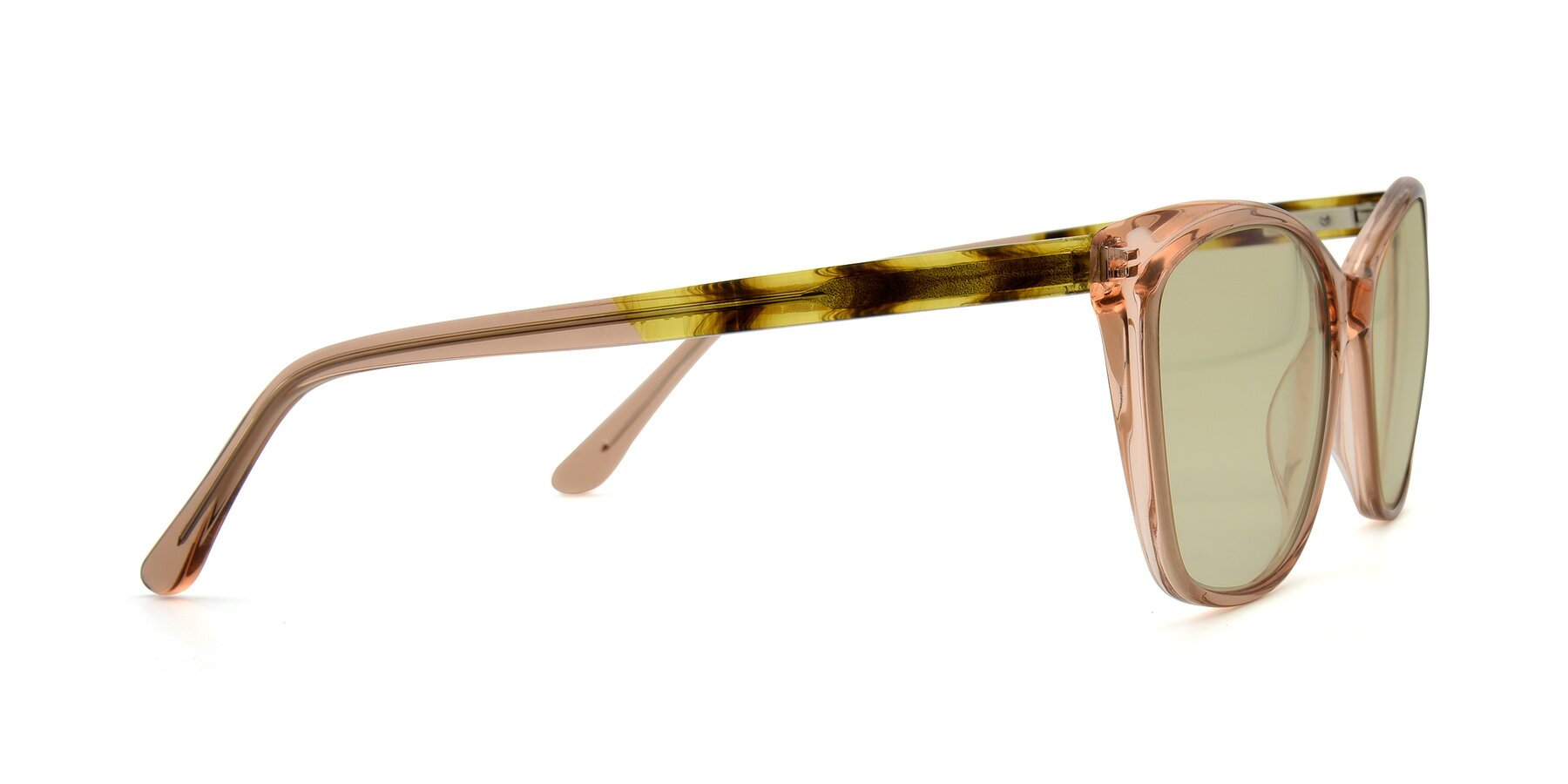 Side of 17384 in Transparent Caramel with Light Champagne Tinted Lenses