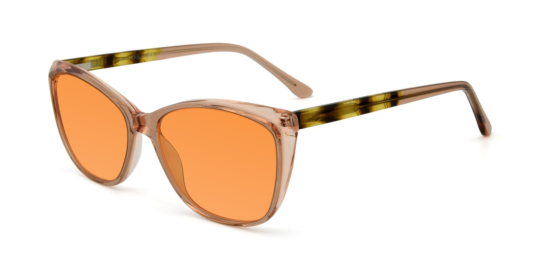 Angle of 17384 in Transparent Caramel with Orange Tinted Lenses