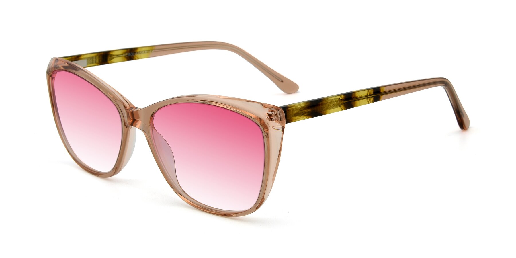 Angle of 17384 in Transparent Caramel with Pink Gradient Lenses