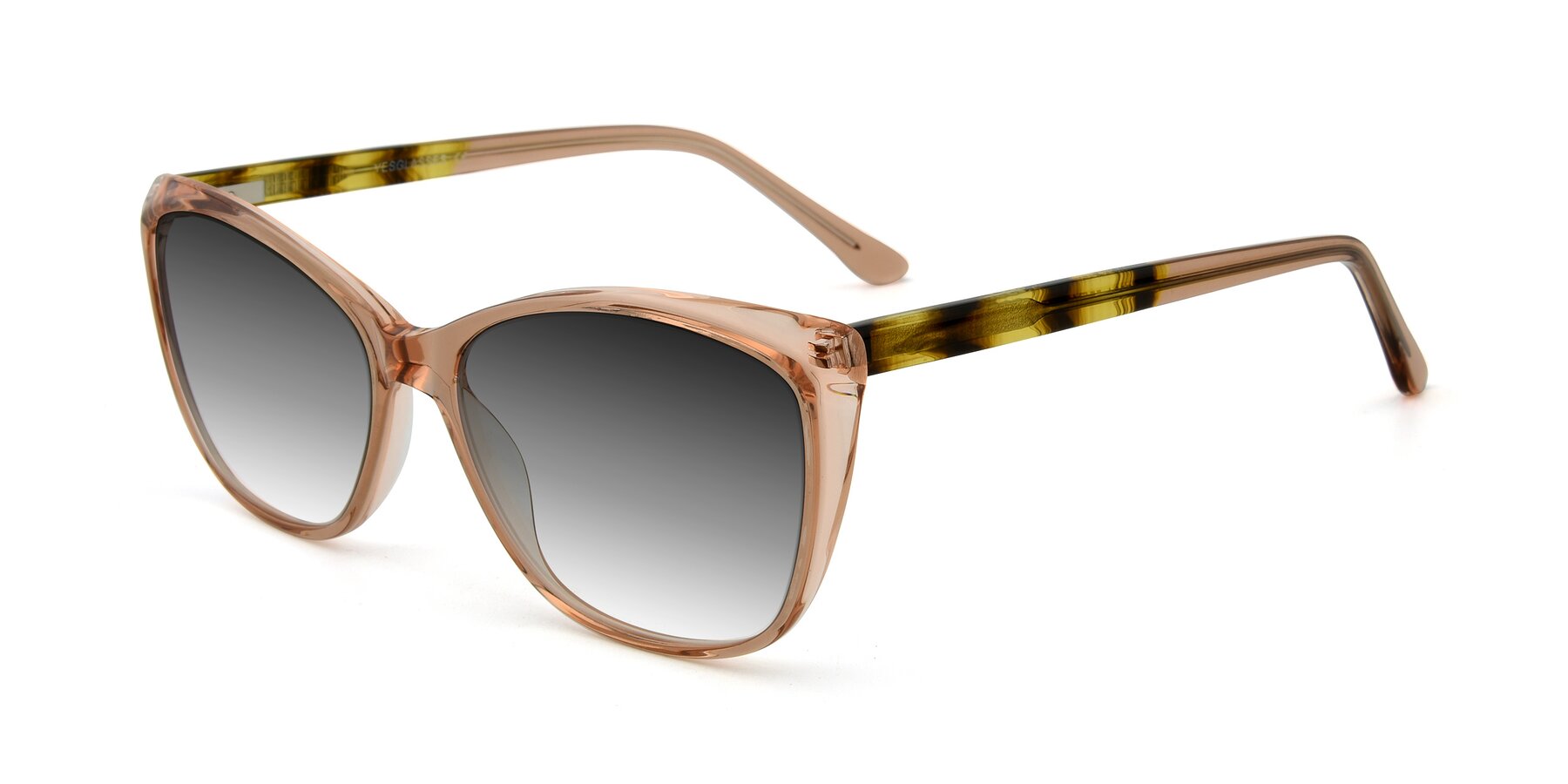 Angle of 17384 in Transparent Caramel with Gray Gradient Lenses