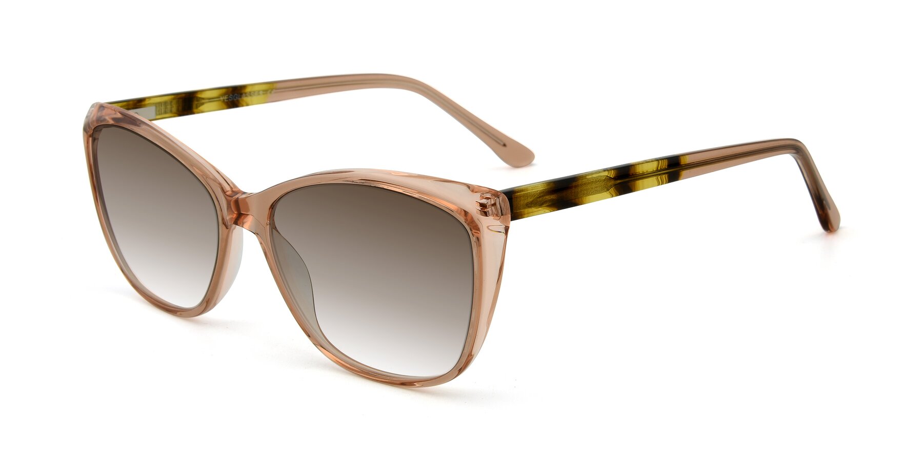 Angle of 17384 in Transparent Caramel with Brown Gradient Lenses