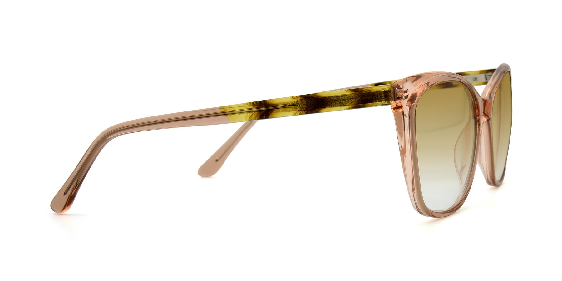 Side of 17384 in Transparent Caramel with Champagne Gradient Lenses