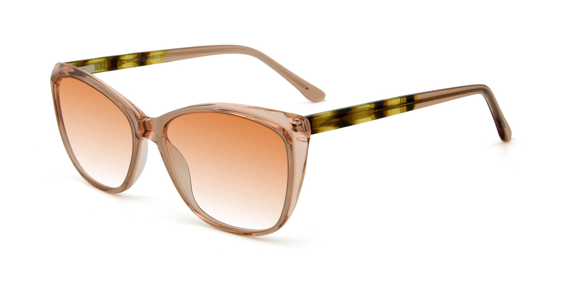 Angle of 17384 in Transparent Caramel with Orange Gradient Lenses