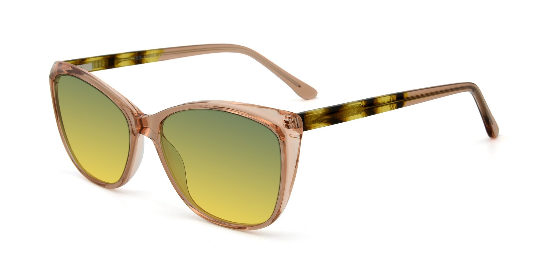 Angle of 17384 in Transparent Caramel with Green / Yellow Gradient Lenses