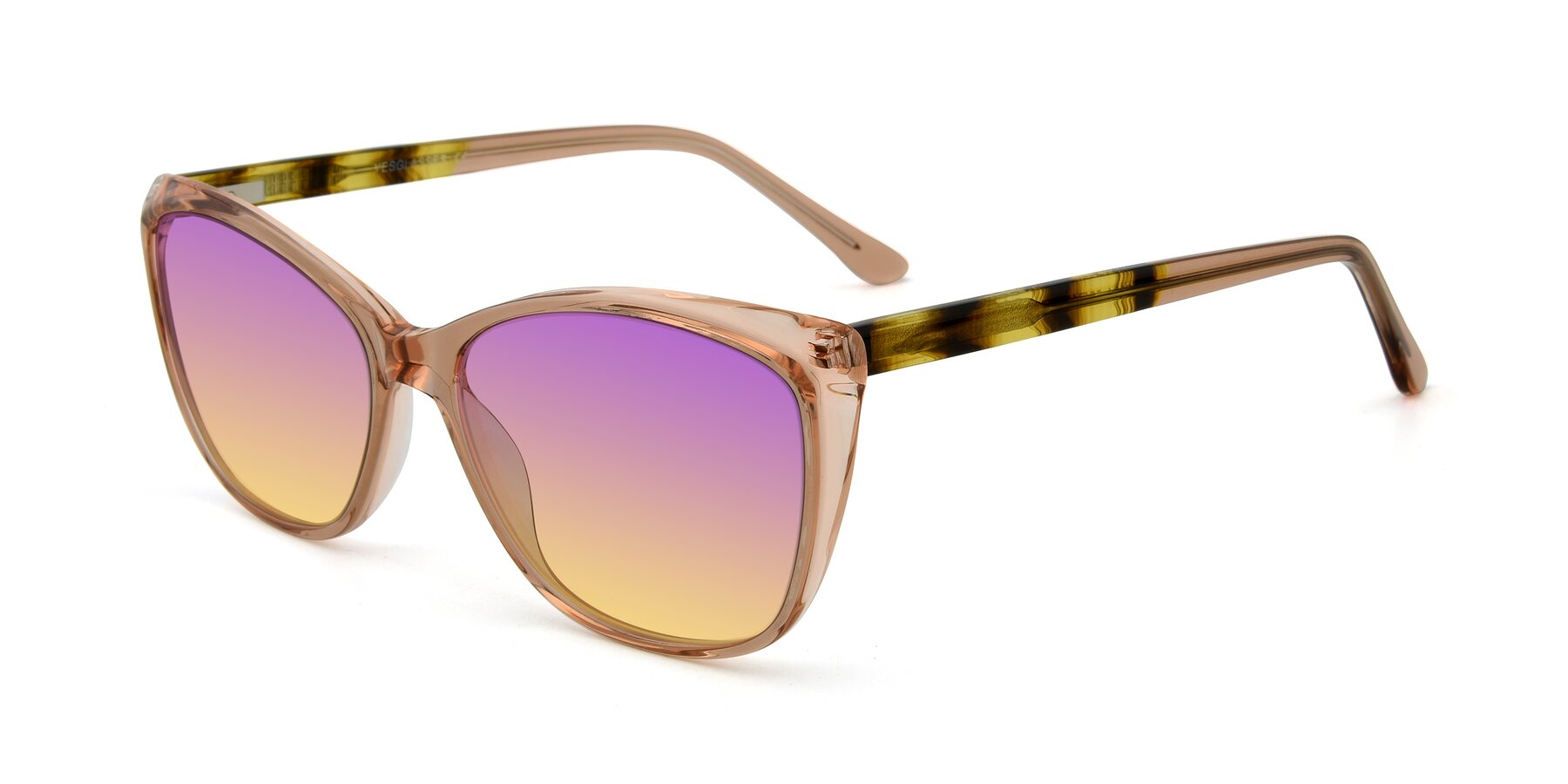 Angle of 17384 in Transparent Caramel with Purple / Yellow Gradient Lenses
