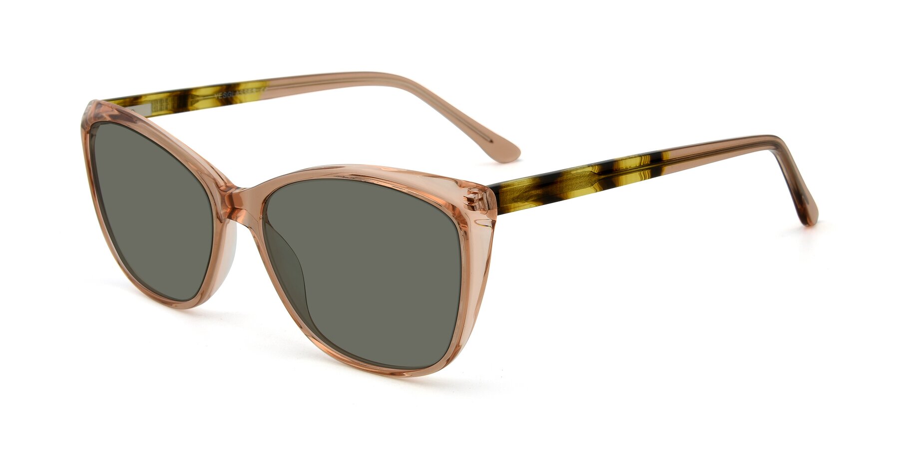 Angle of 17384 in Transparent Caramel with Gray Polarized Lenses