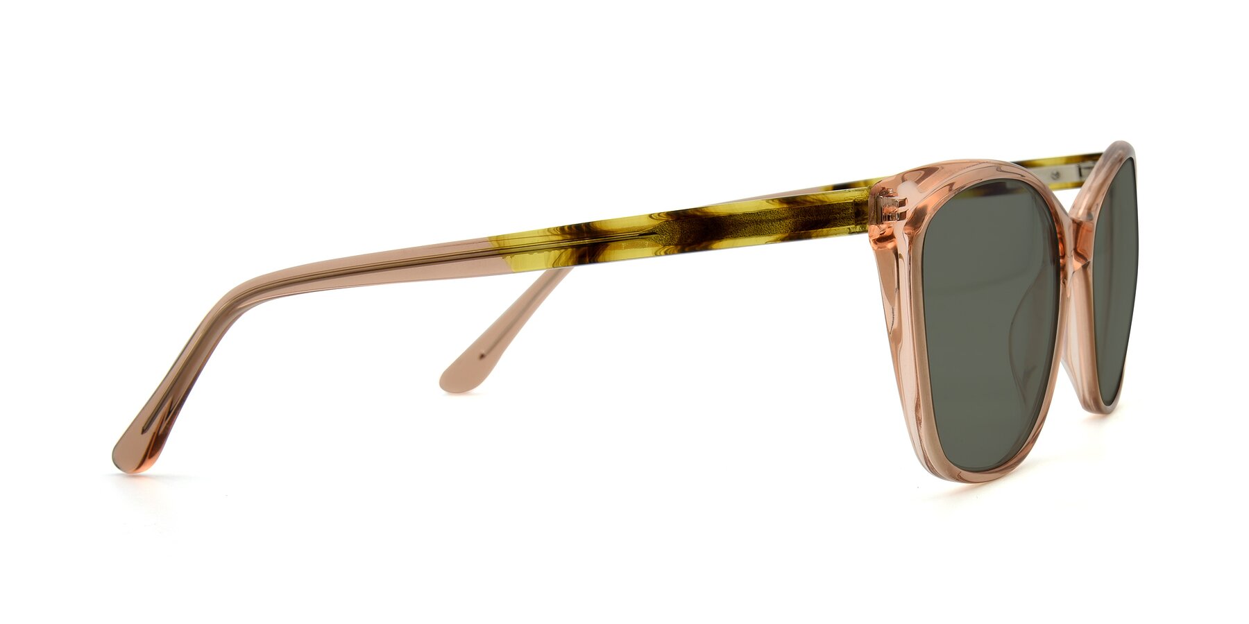 Side of 17384 in Transparent Caramel with Gray Polarized Lenses
