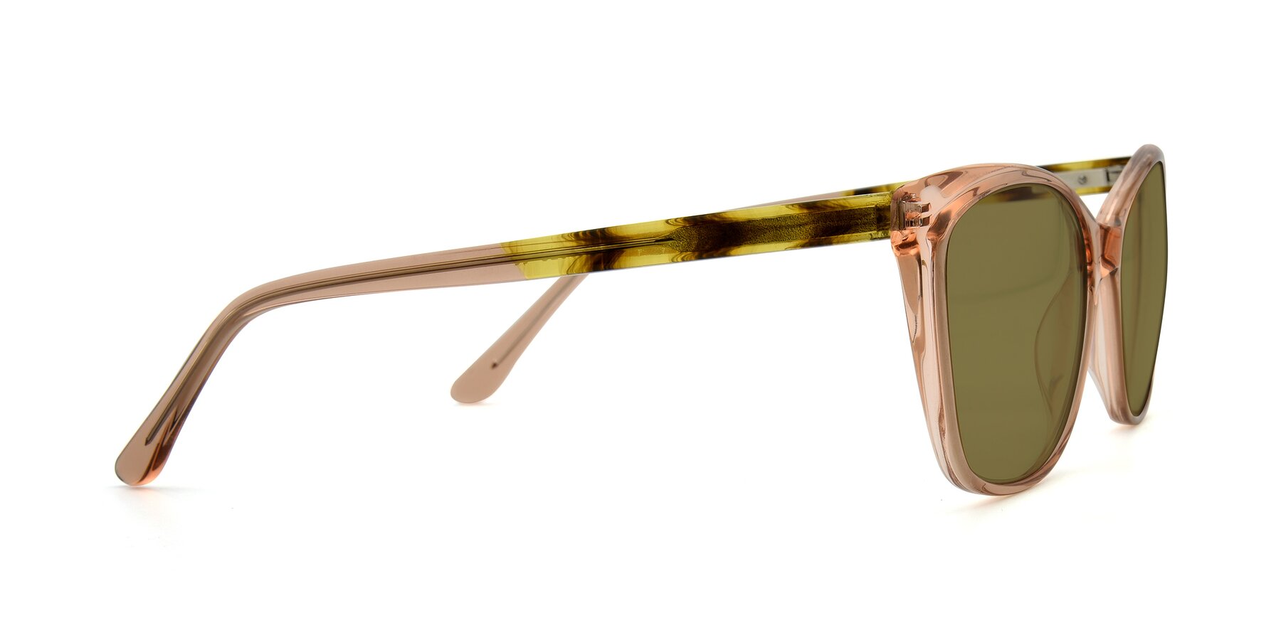Side of 17384 in Transparent Caramel with Brown Polarized Lenses