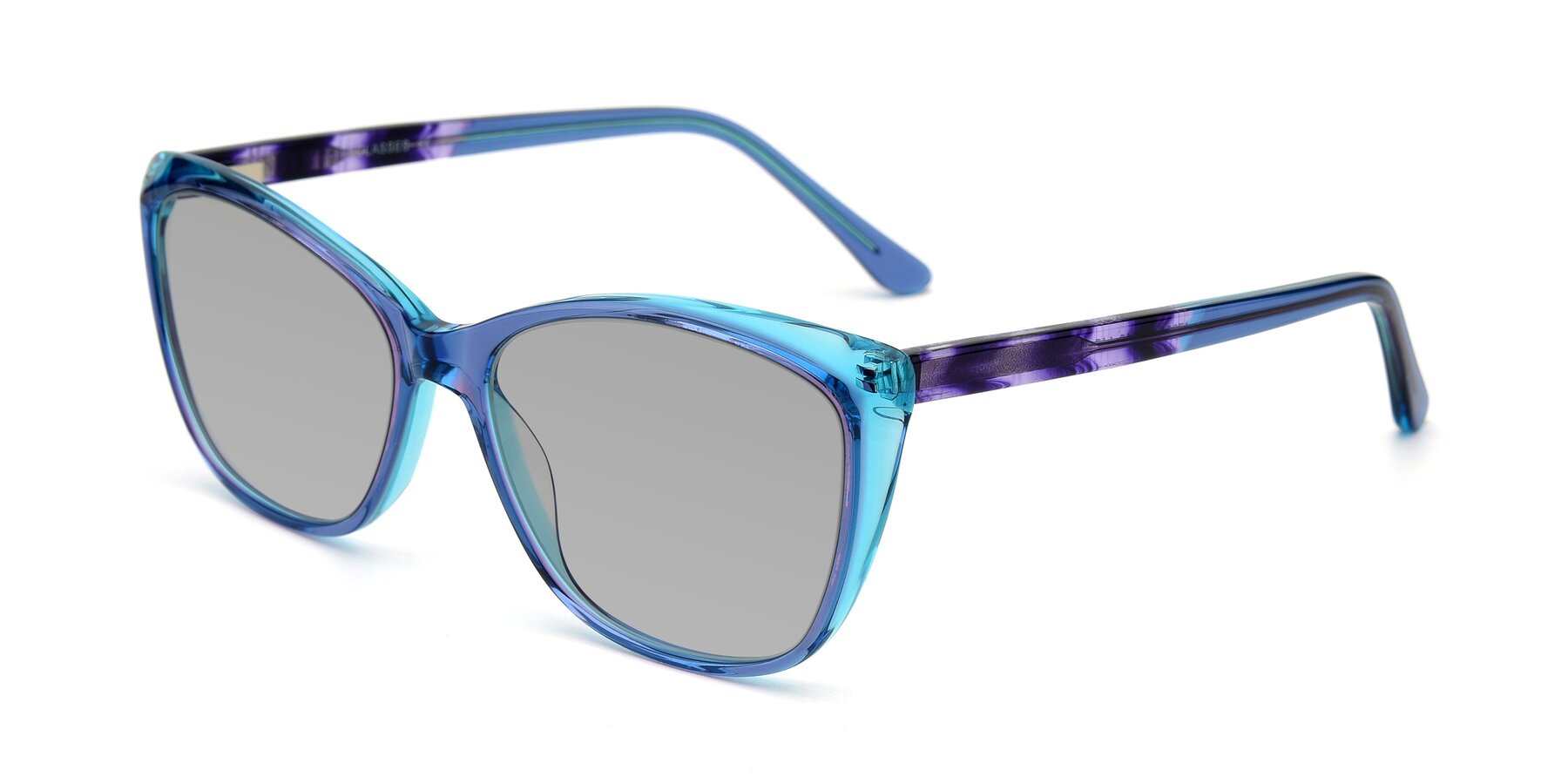 Angle of 17384 in Transparent Blue with Light Gray Tinted Lenses