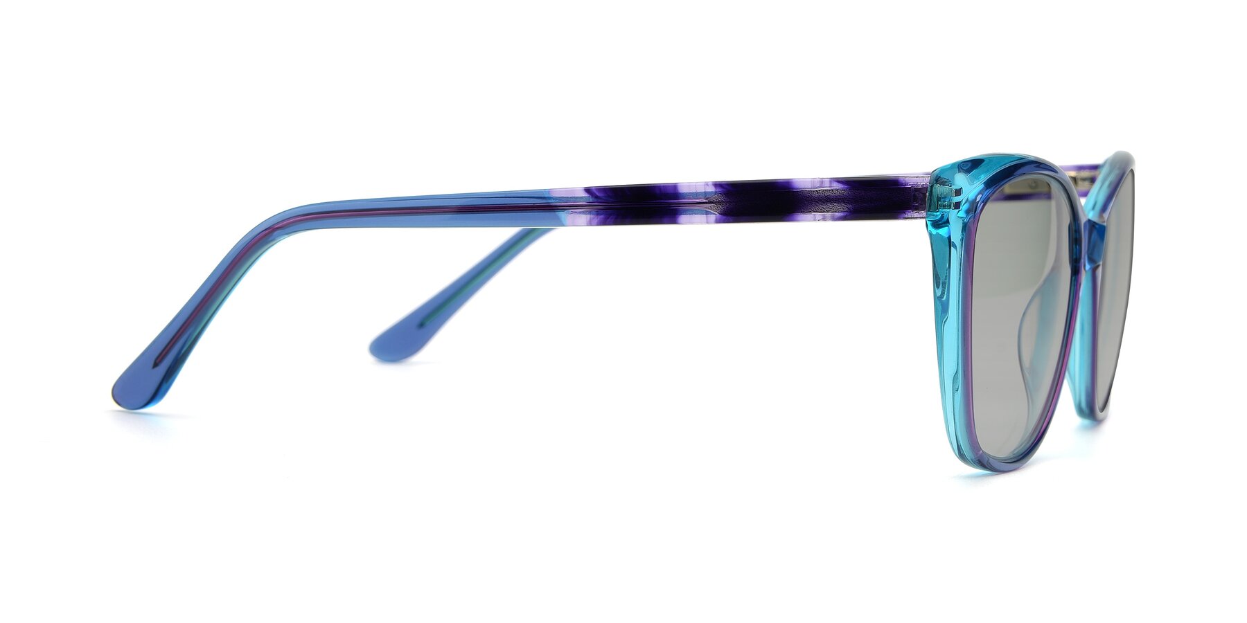 Side of 17384 in Transparent Blue with Light Gray Tinted Lenses