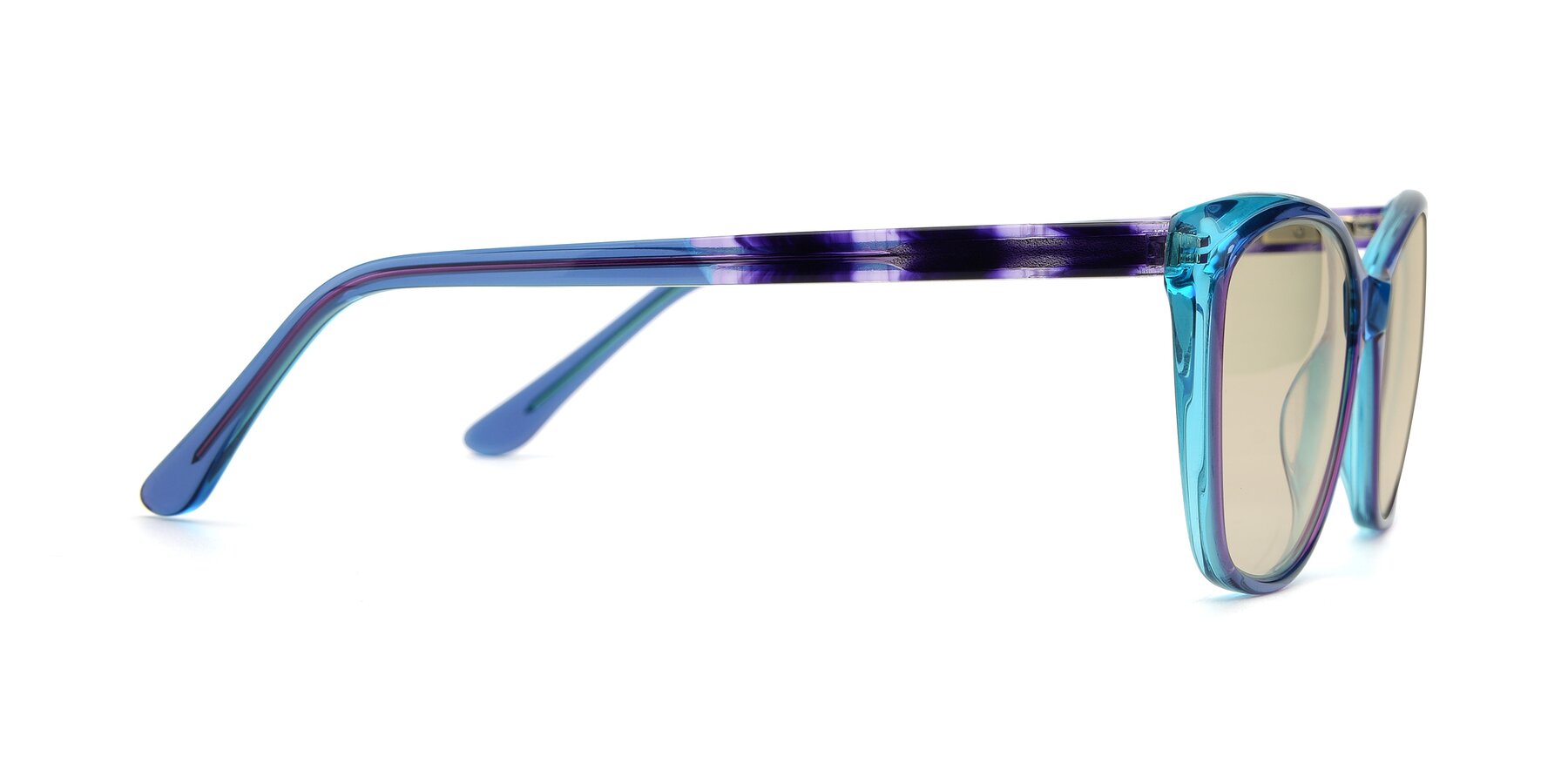 Side of 17384 in Transparent Blue with Light Brown Tinted Lenses