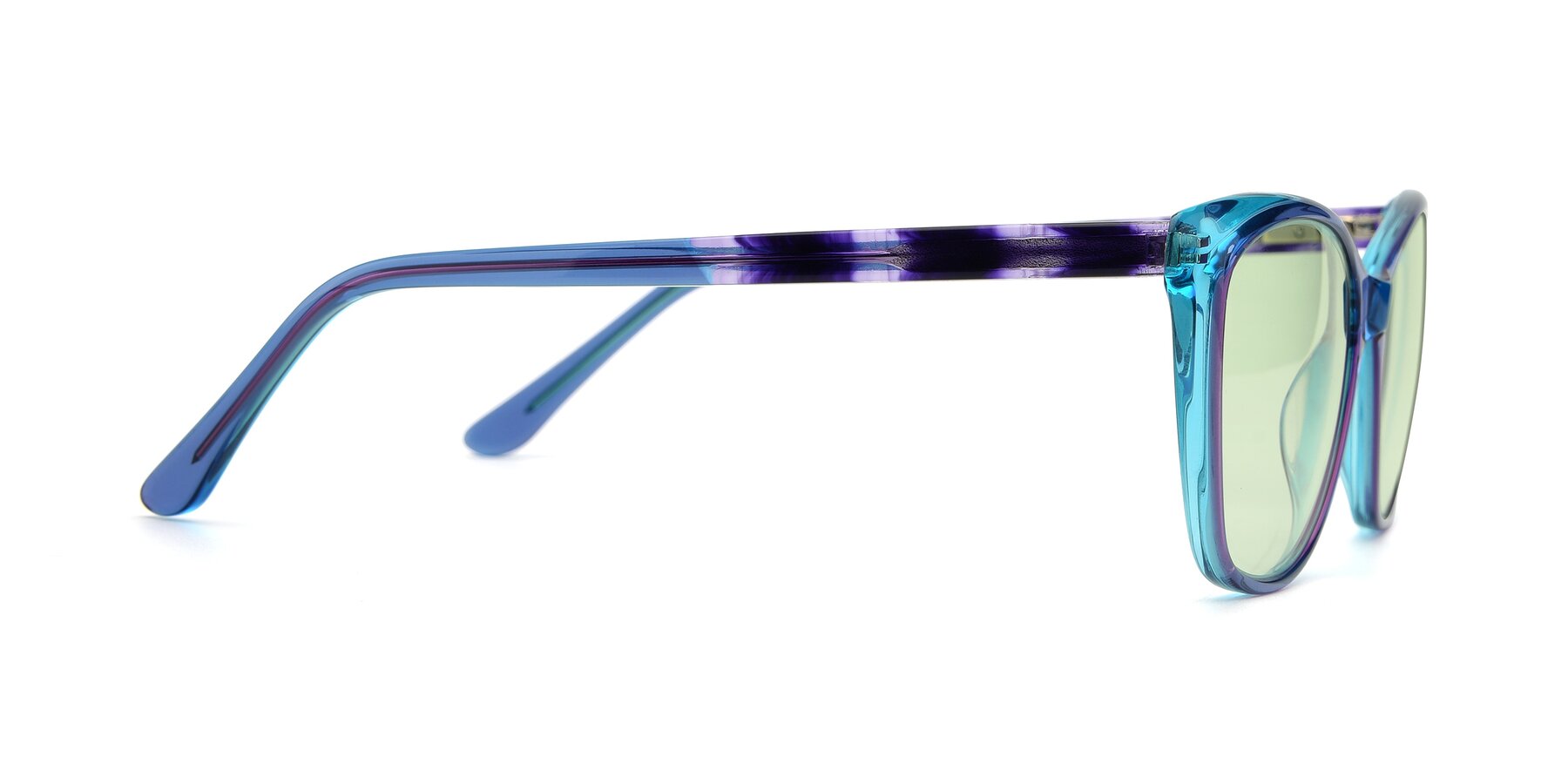 Side of 17384 in Transparent Blue with Light Green Tinted Lenses