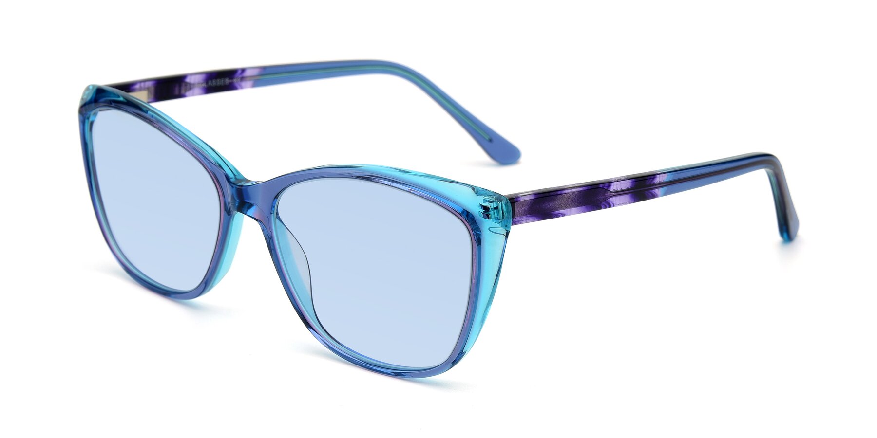 Angle of 17384 in Transparent Blue with Light Blue Tinted Lenses