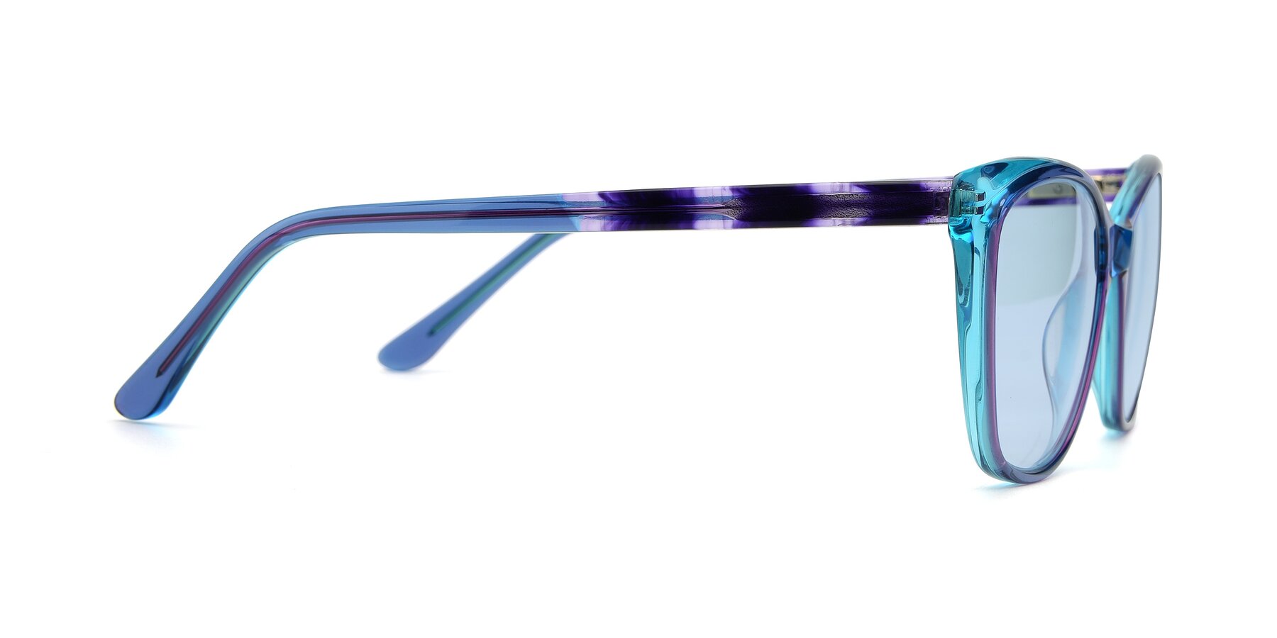 Side of 17384 in Transparent Blue with Light Blue Tinted Lenses