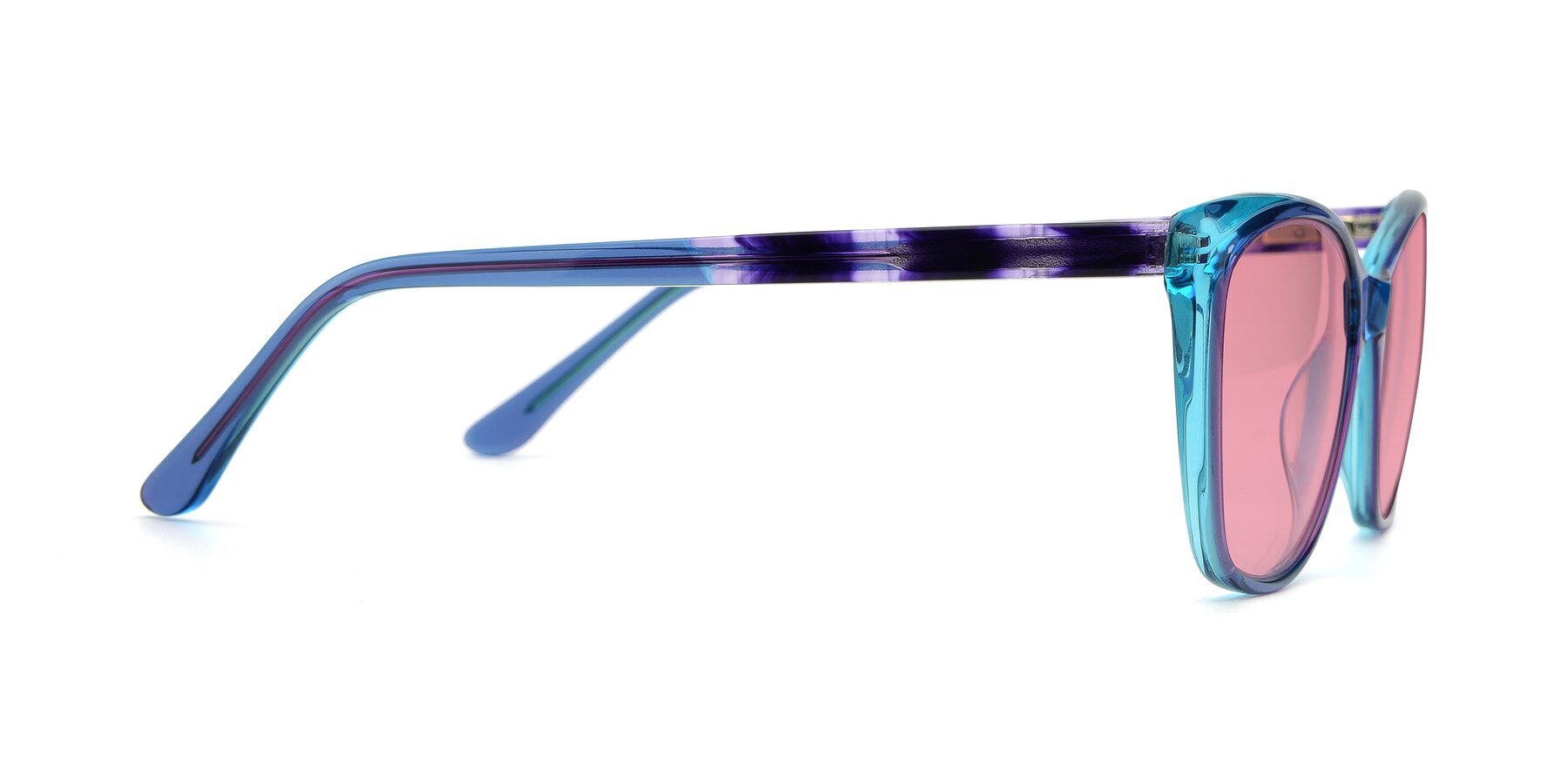 Side of 17384 in Transparent Blue with Pink Tinted Lenses