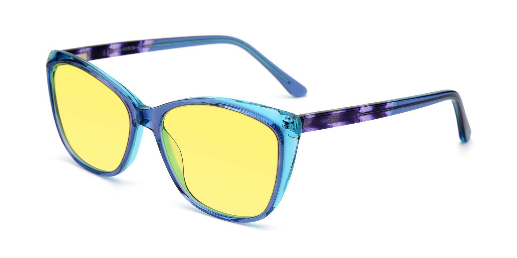 Angle of 17384 in Transparent Blue with Medium Yellow Tinted Lenses